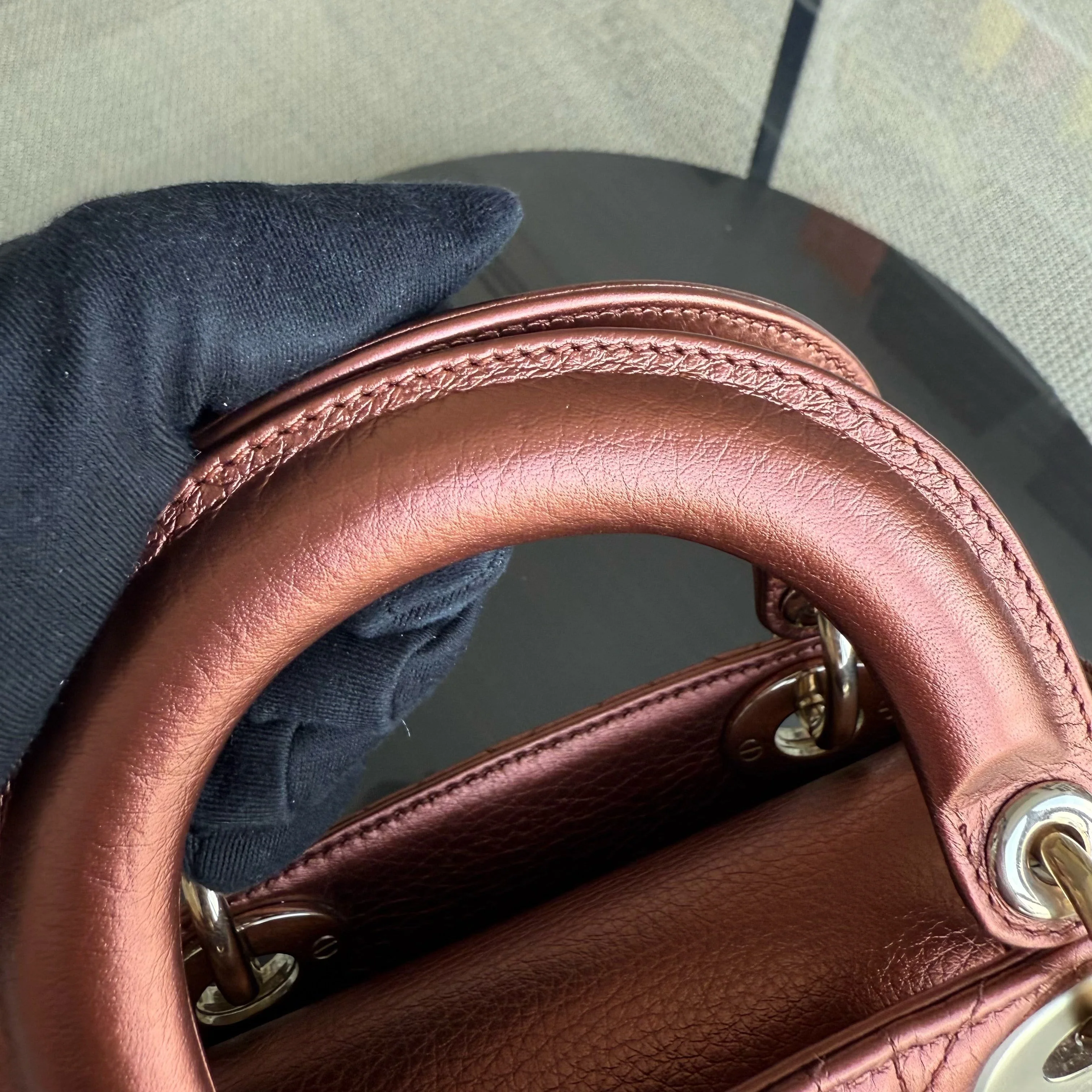 Dior Lady Mini - Cannage Calfskin Brown Gold Hardware Adjustable Strap