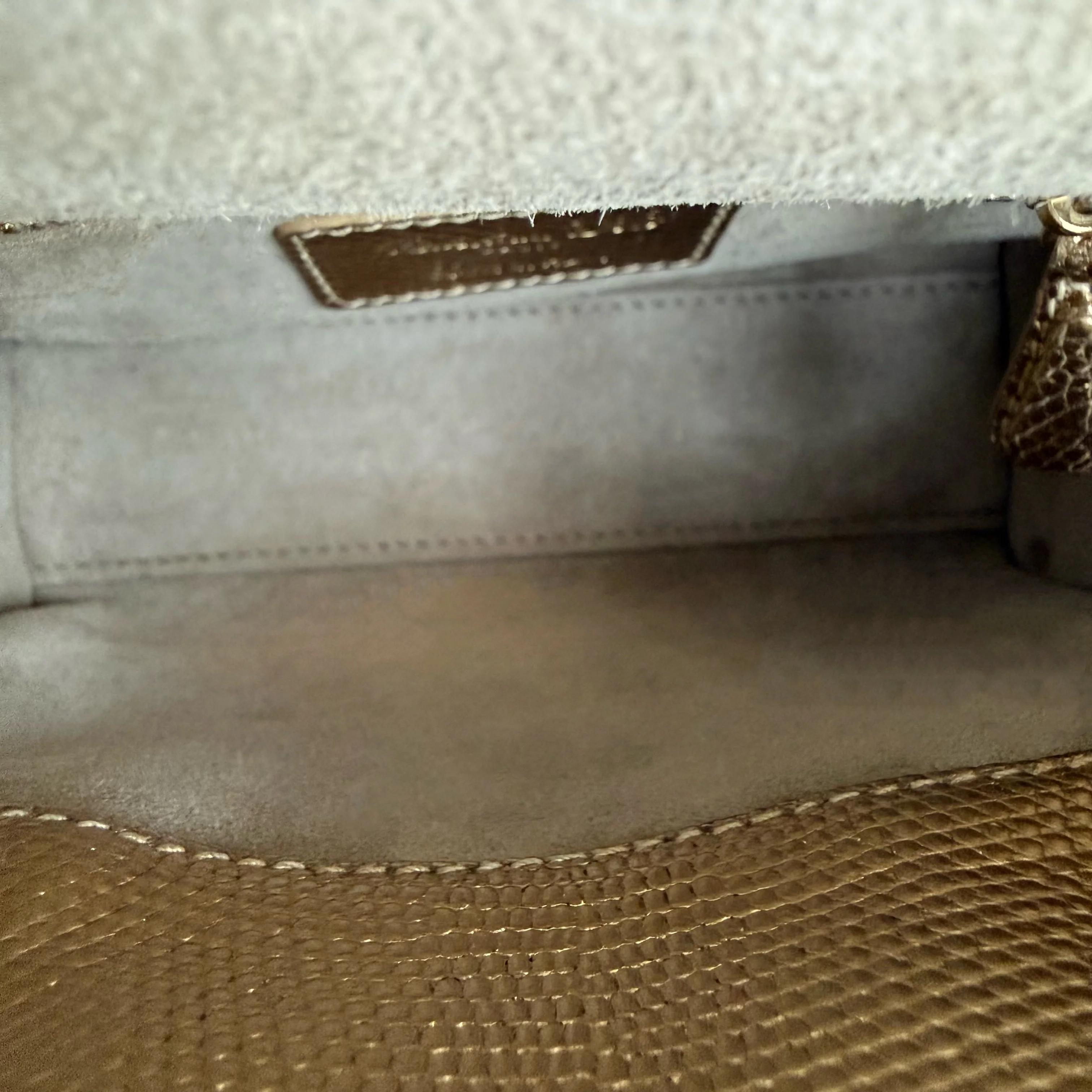 Dior Lady Mini - Exotic Lizard Gold Gold Hardware