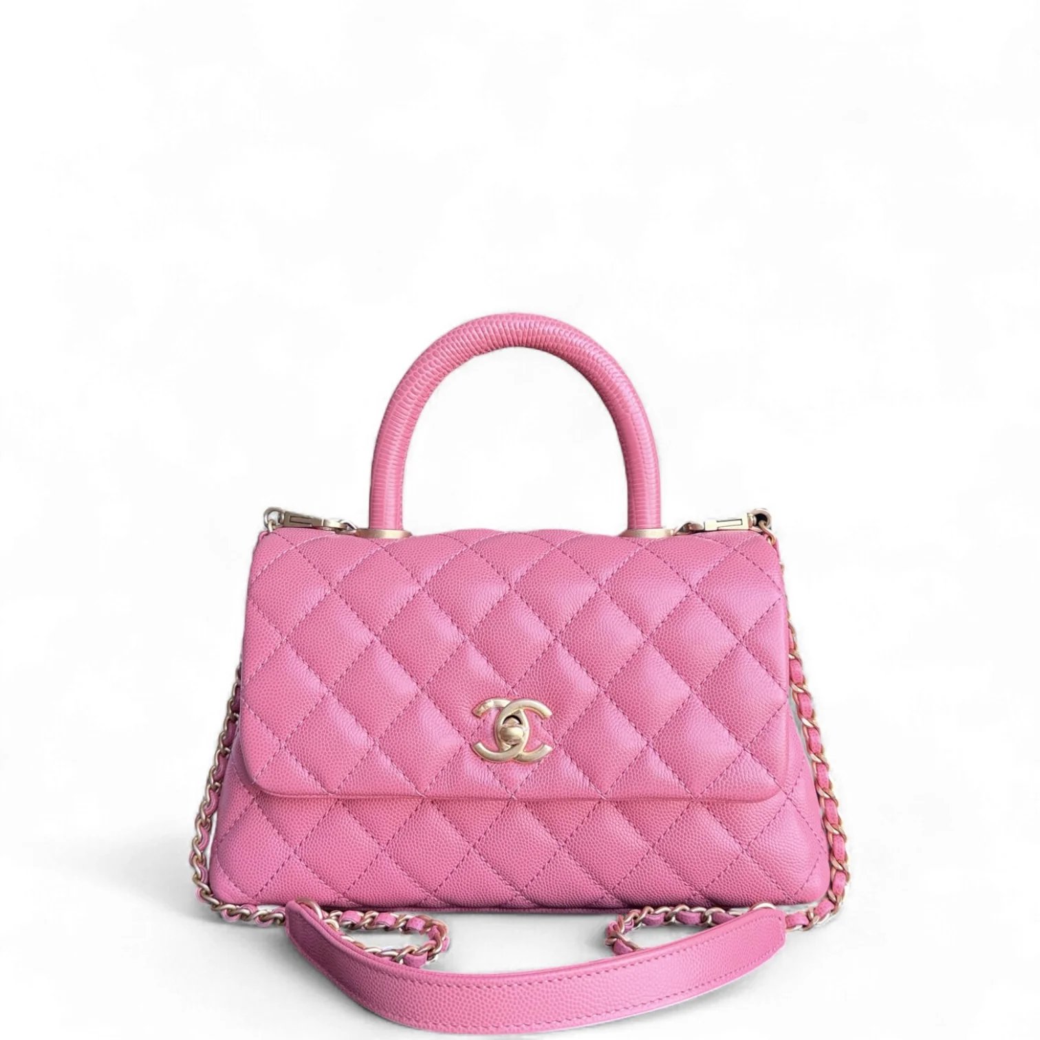 Chanel Coco Handle Small - Caviar Quilted Pink Gold Hardware Series 27