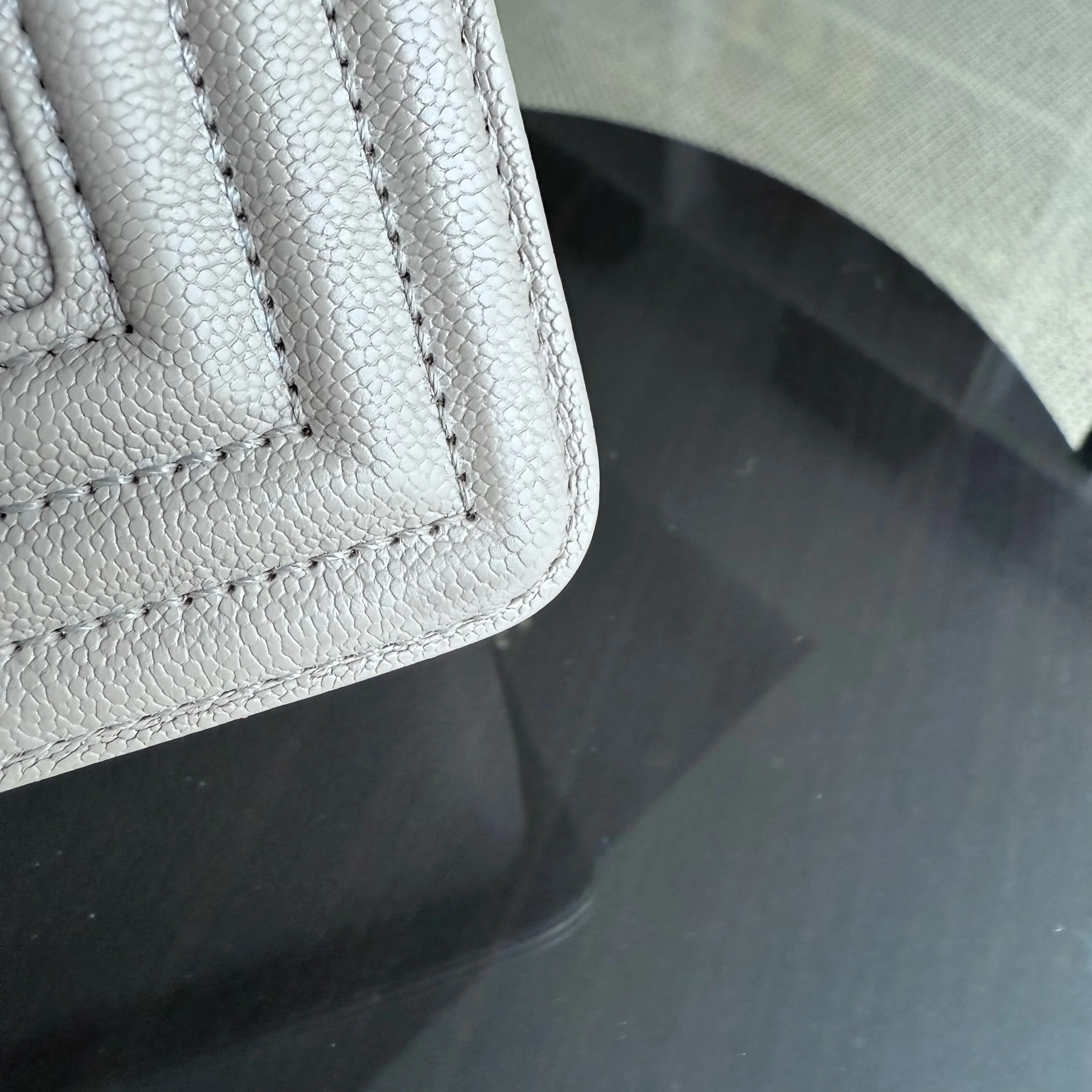 Chanel Boy Small - Caviar 20CM Quilted Grained Calfskin Grey Gray Gold Hardware Series 27