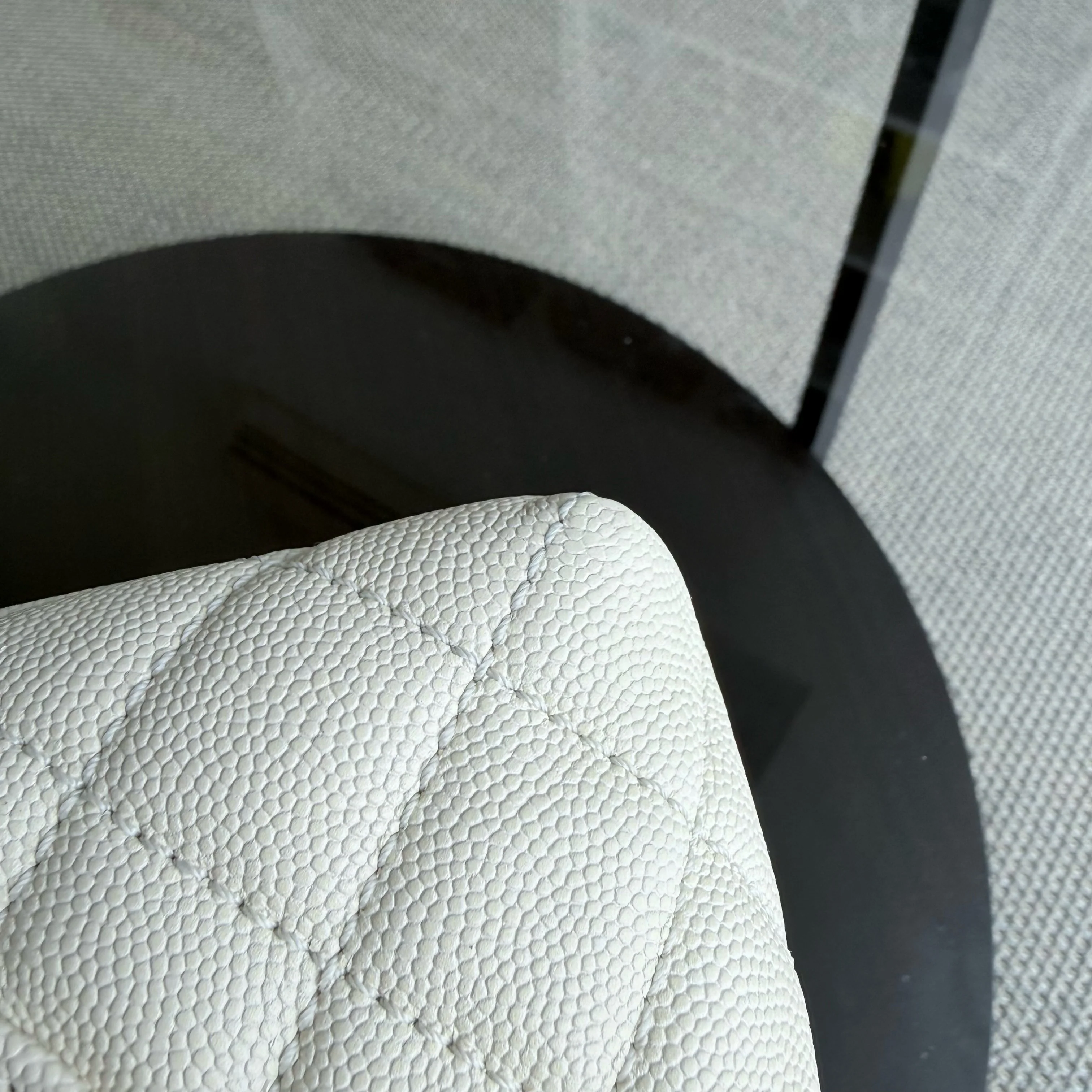 Chanel Coco Handle Small - Caviar Quilted Lizard Handle White Gold Hardward 24