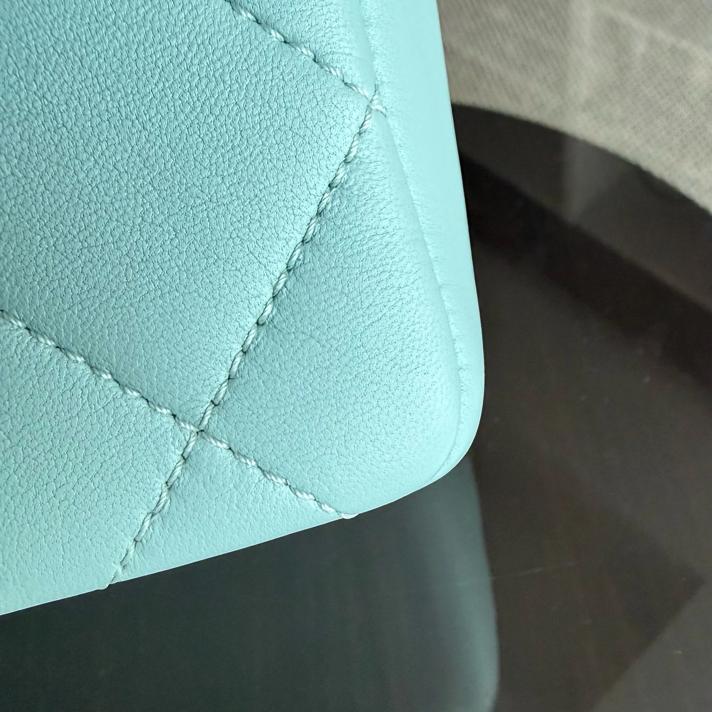 Chanel 2020 Elegant Resin Chain Seasonal Flap - Quilted Lambskin Tiffany Blue GHW No 29