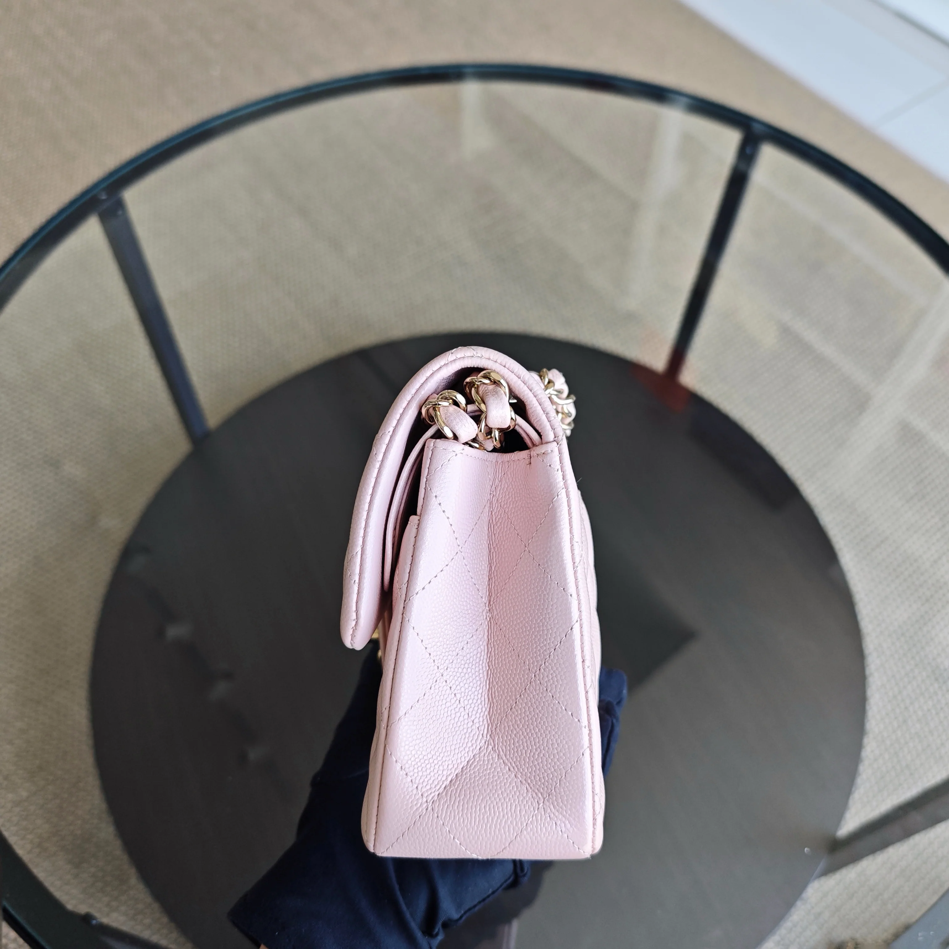 Chanel Classic Flap Small - Caviar 23CM Quilted Light Sakura Pink Gold Hardware 30