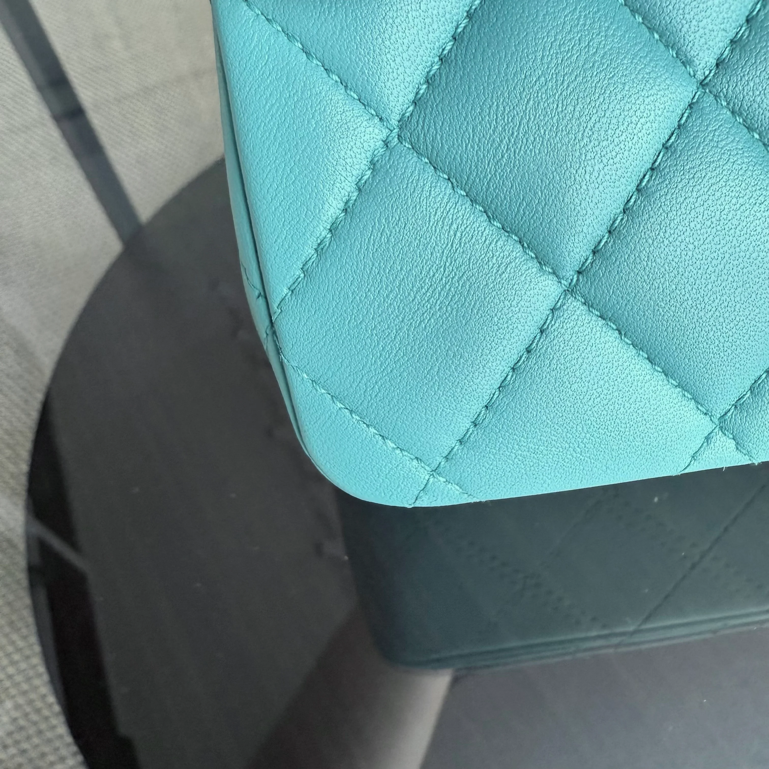 Chanel Classic Flap Medium - 25CM Quilted Lambskin Blue Silver Hardware