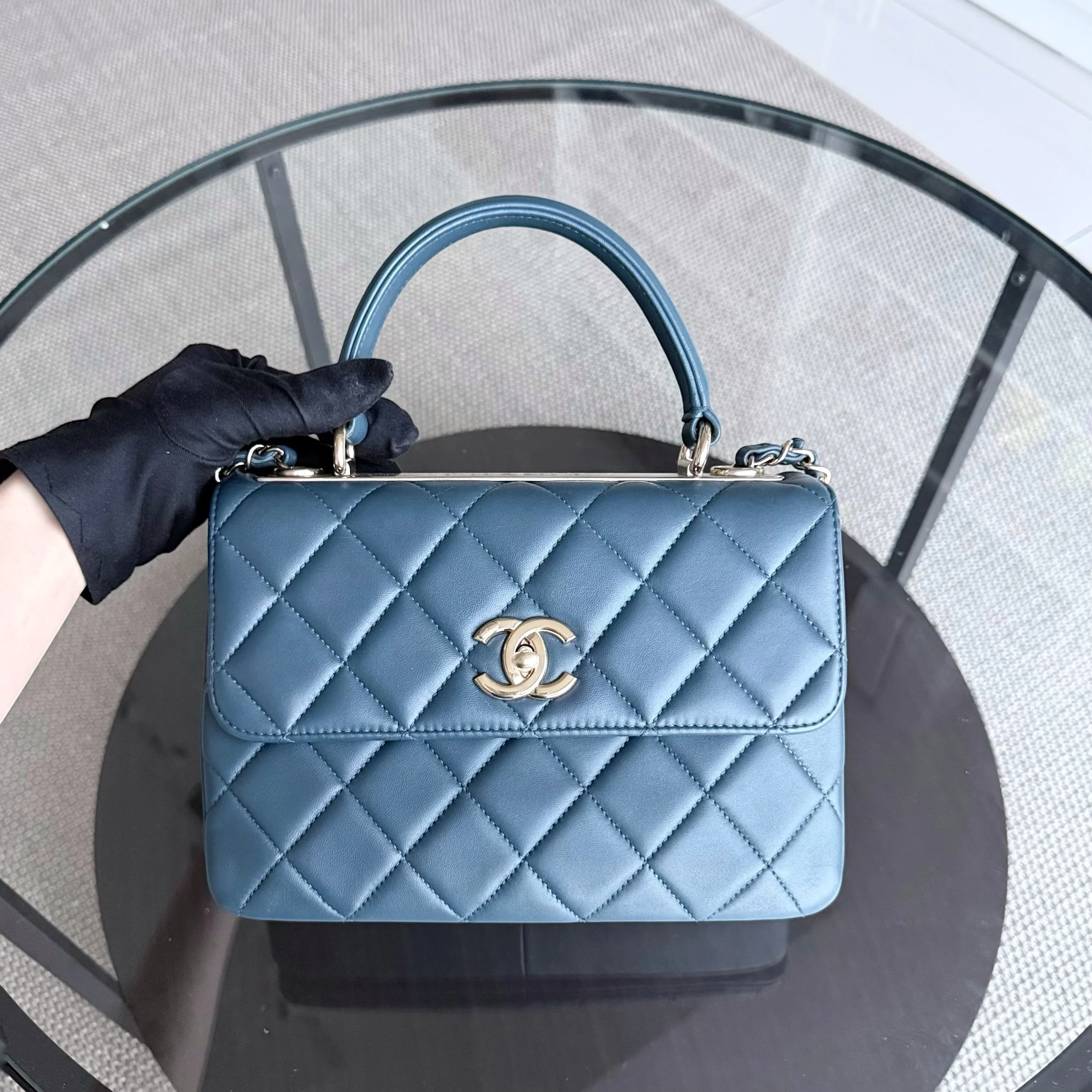 Chanel Trendy CC Small - Quilted Lambskin Blue Gold Hardware Series 23