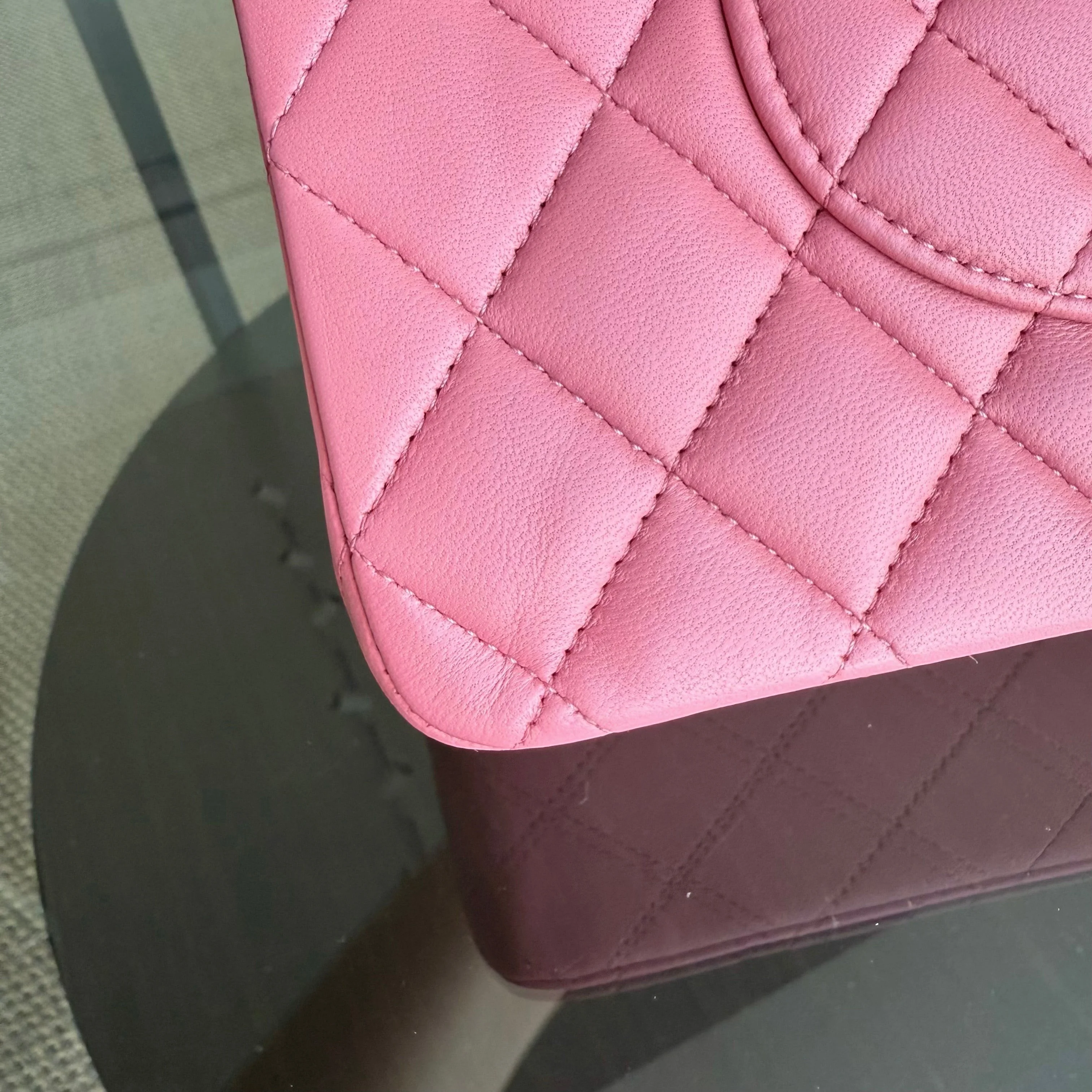 Chanel Classic Flap Medium - 25CM Quilted Lambskin Light Pink Silver Hardware Series 18