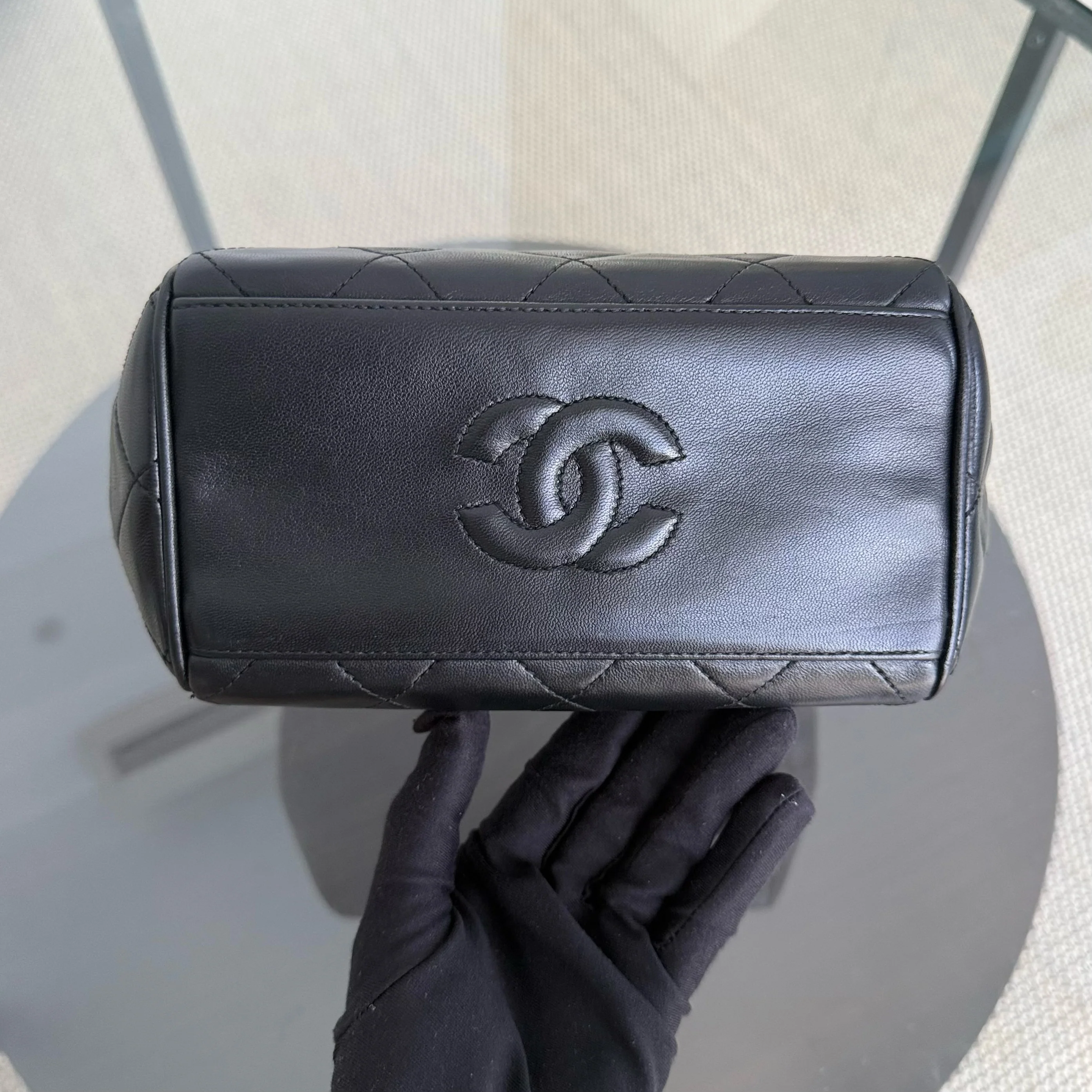 Chanel Clutch With Chain - Lambskin Quilted Black 24K Gold Hardware Series 3