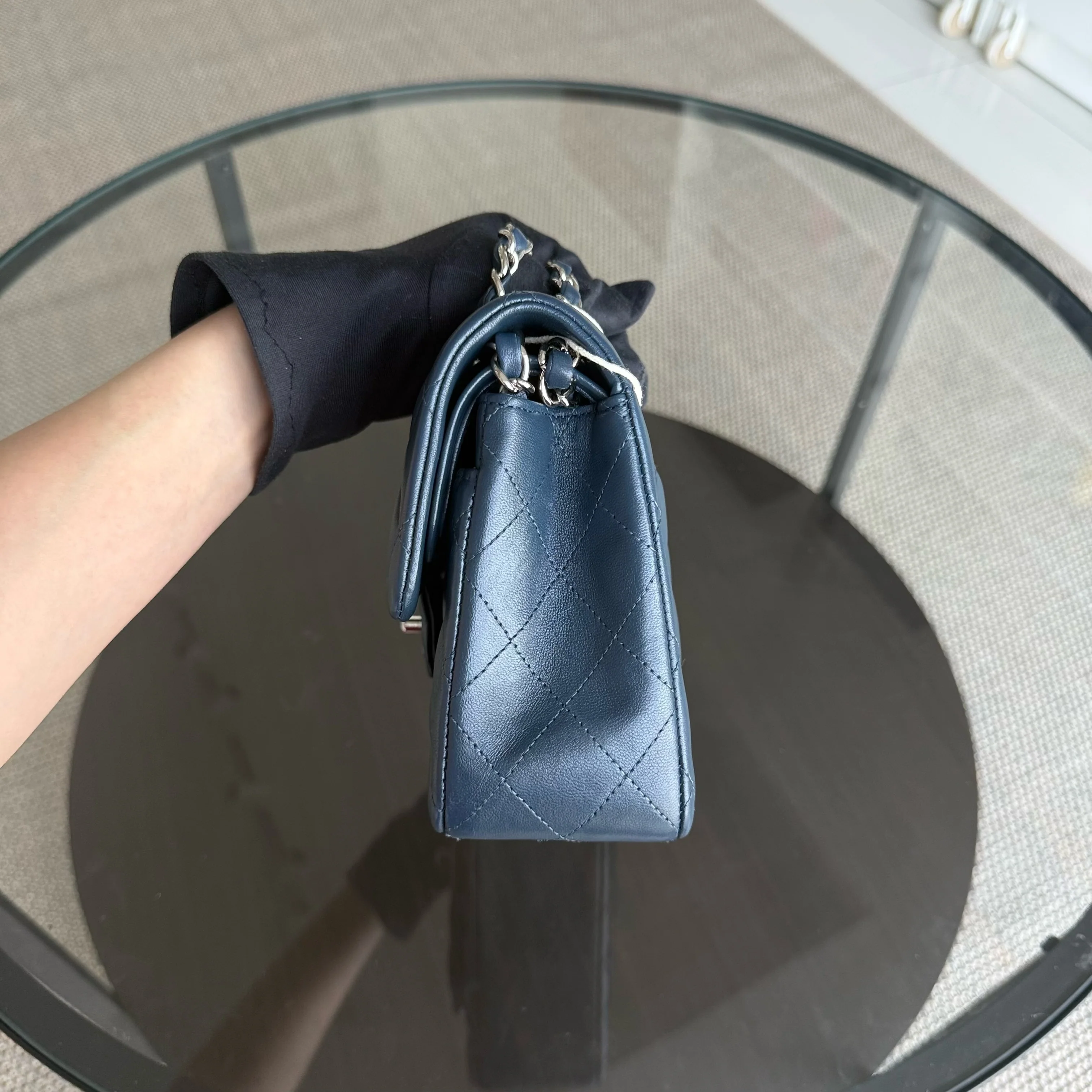 Chanel Classic Flap Small - Lambskin 23CM Dark Blue Silver Hardware Series 26