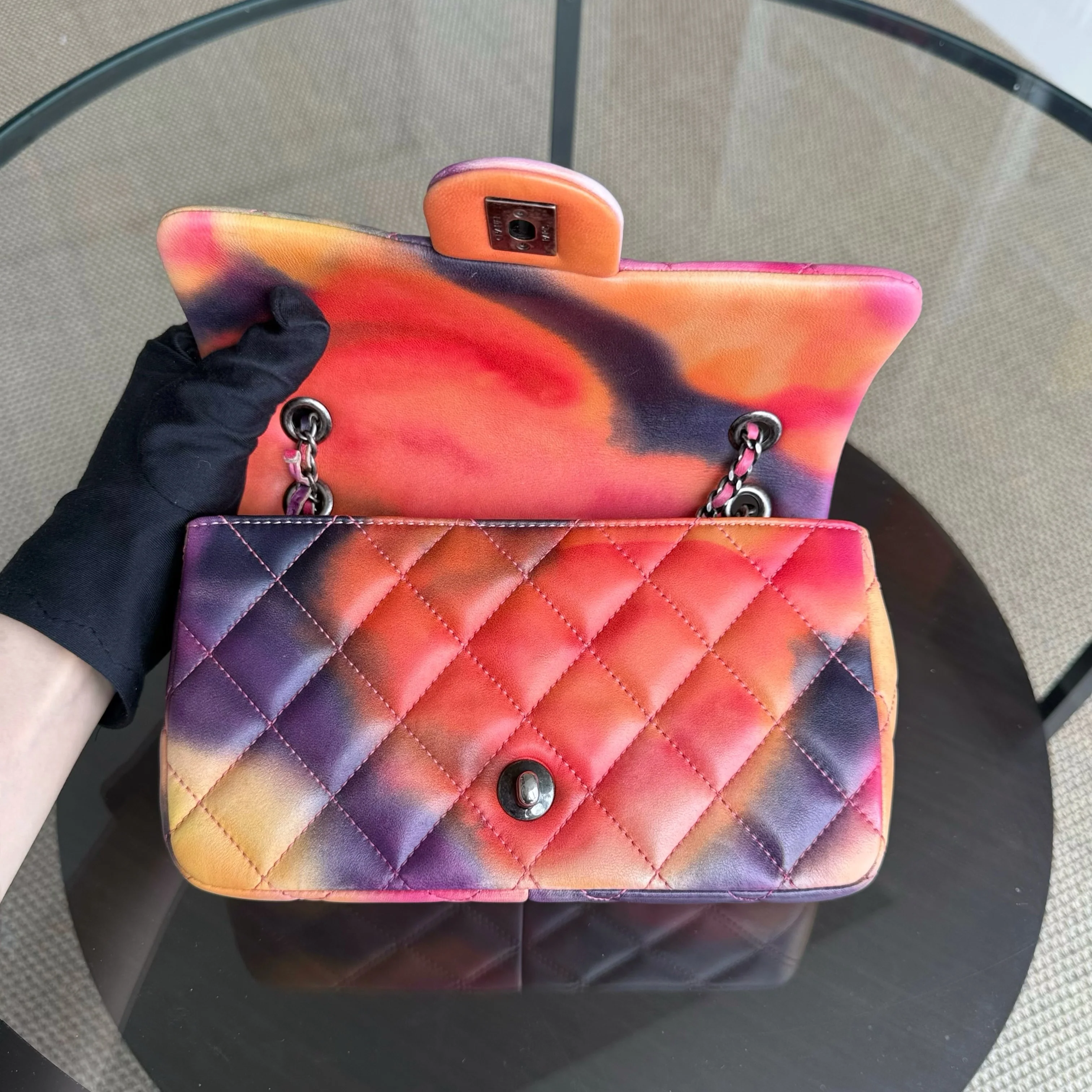 Chanel Classic Flap Small - Flower Power Quilted Lambskin Limited Edition Black Hardware Series 21