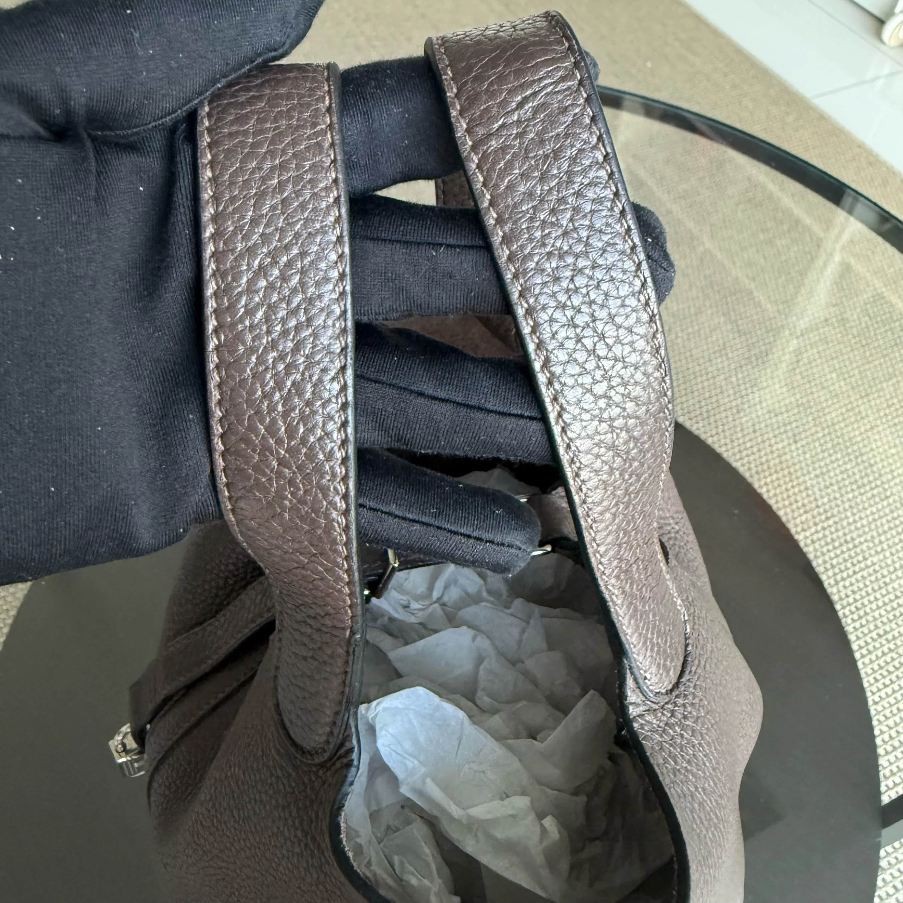 Hermes Picotin 18 - TC Clemence Leather Palladium Silver Hardware Stamp Square P