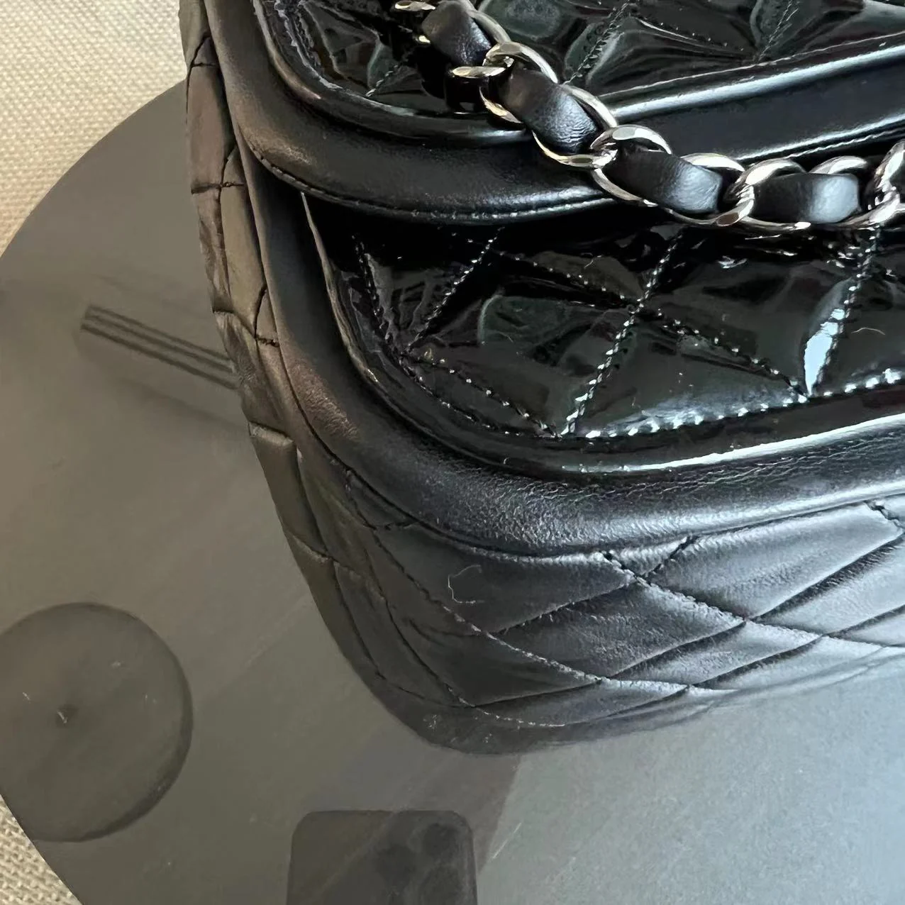 Classic Twist Timeless Jumbo Patent With Lambskin Black No 18