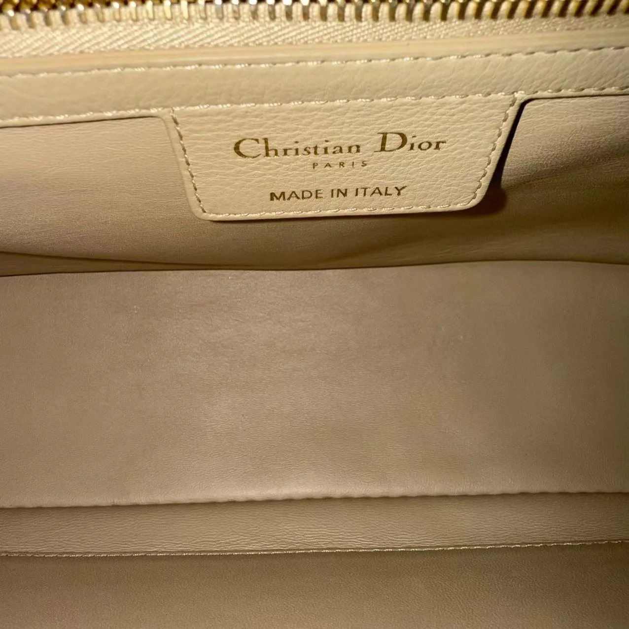 Dior Caro Large - Cannage Calfskin Light Beige Gold Hardware