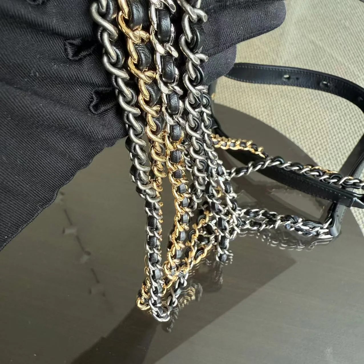 Chanel Gabrielle Small - Quilted Calfskin Black Two-tone Gold Hardware Series 27