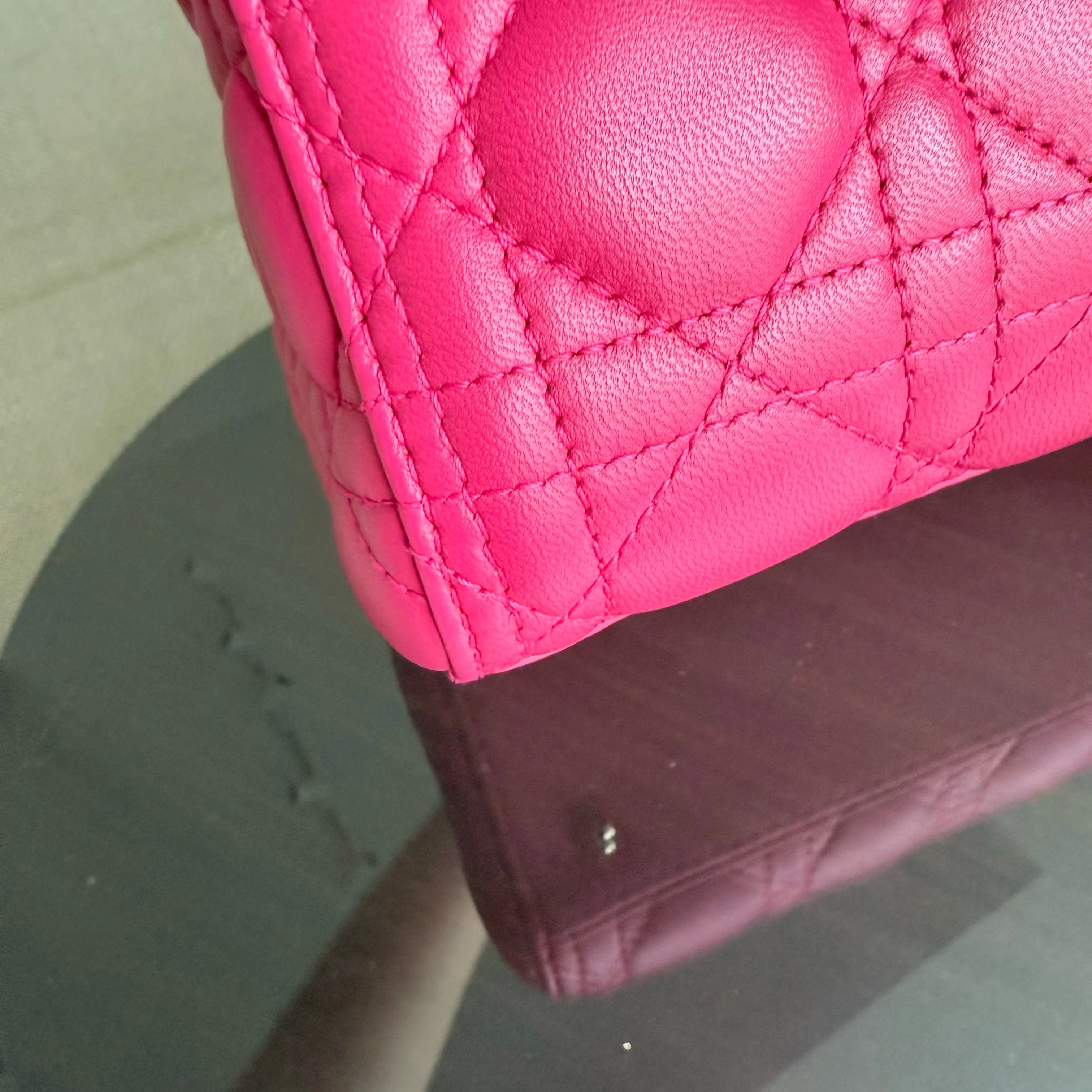 Dior Lady Medium - Cannage Lambskin Hot Pink Gold Hardware