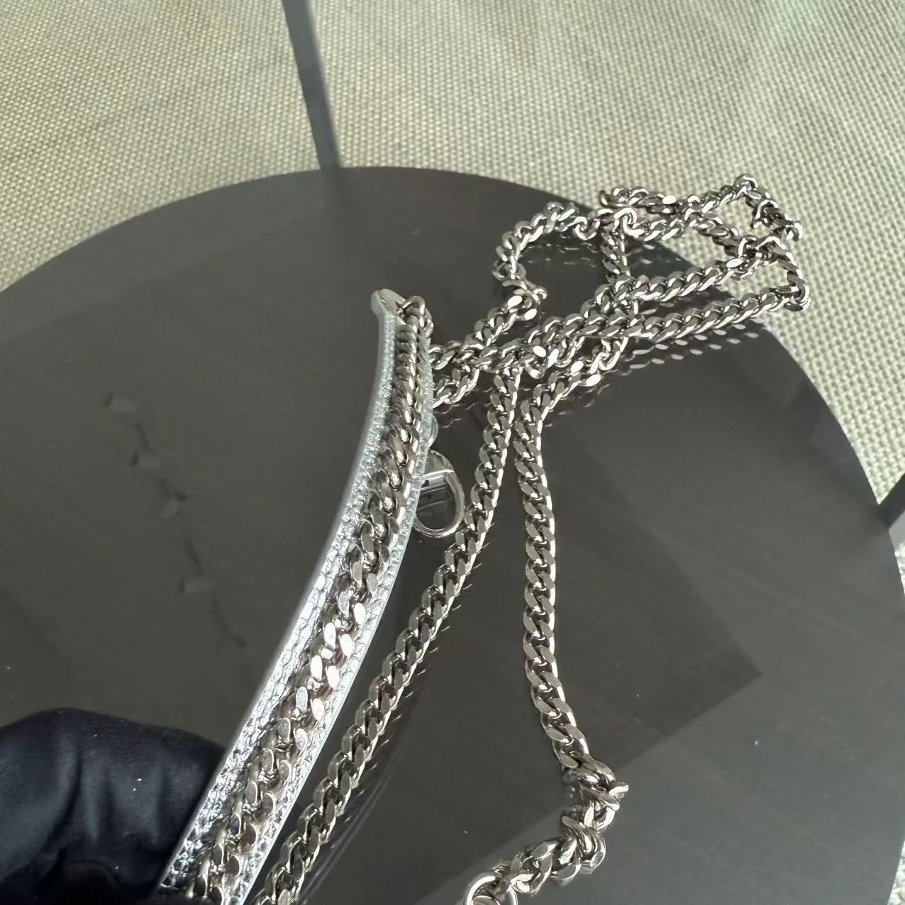 *Rare* Dior Lady Mini - Lizard Silver Metallic Limited Edition Chain Strap Silver Hardware