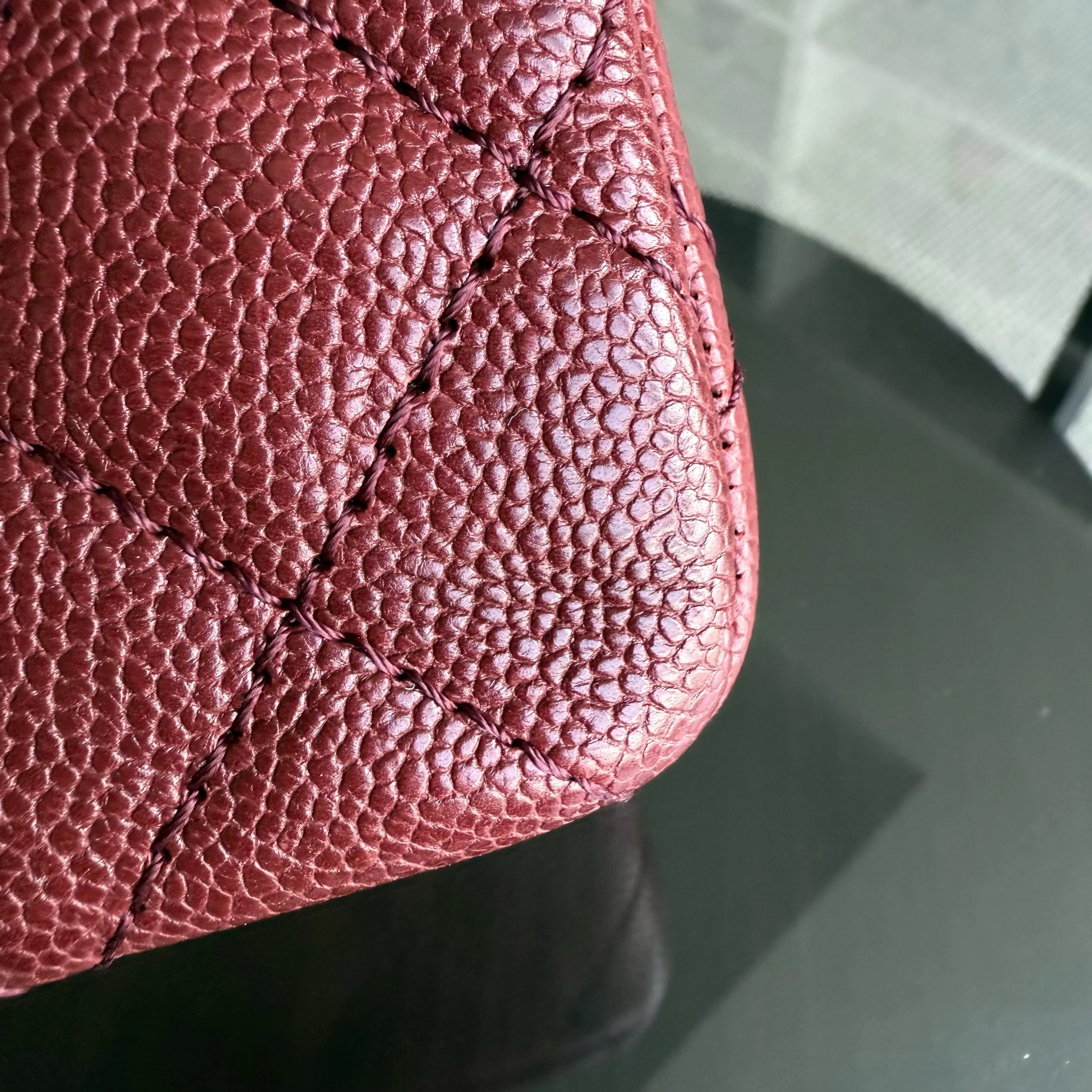 Chanel 2.55 Reissue 226 Medium - Caviar 28CM Quilted Dark Red Burgundy Ruthenium Silver Hardware Series 14