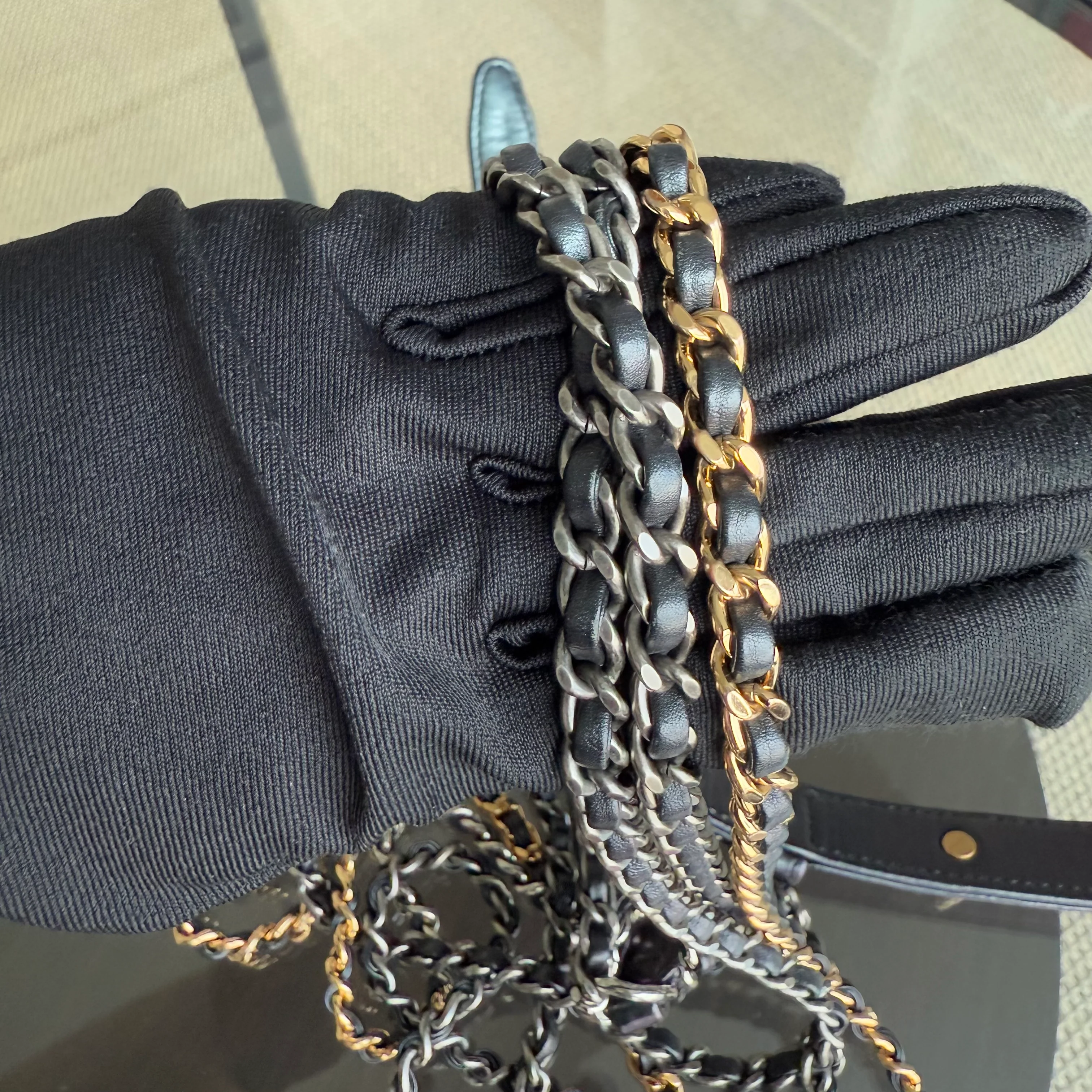 Chanel Gabrielle Small - Quilted Calfskin Black Gold Hardware