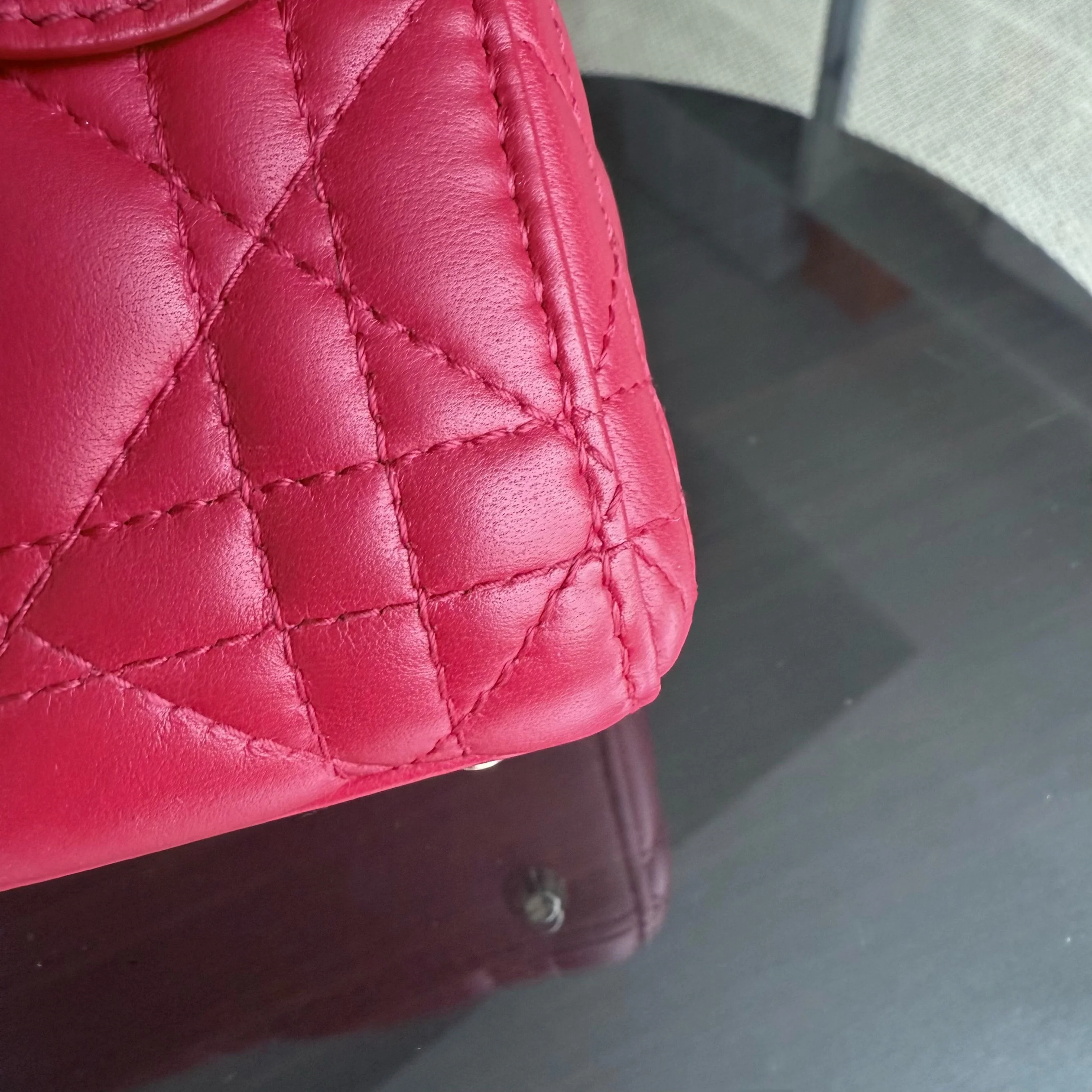 Dior Lady Mini - Cannage Lambskin Red Gold Hardware Adjustable Strap