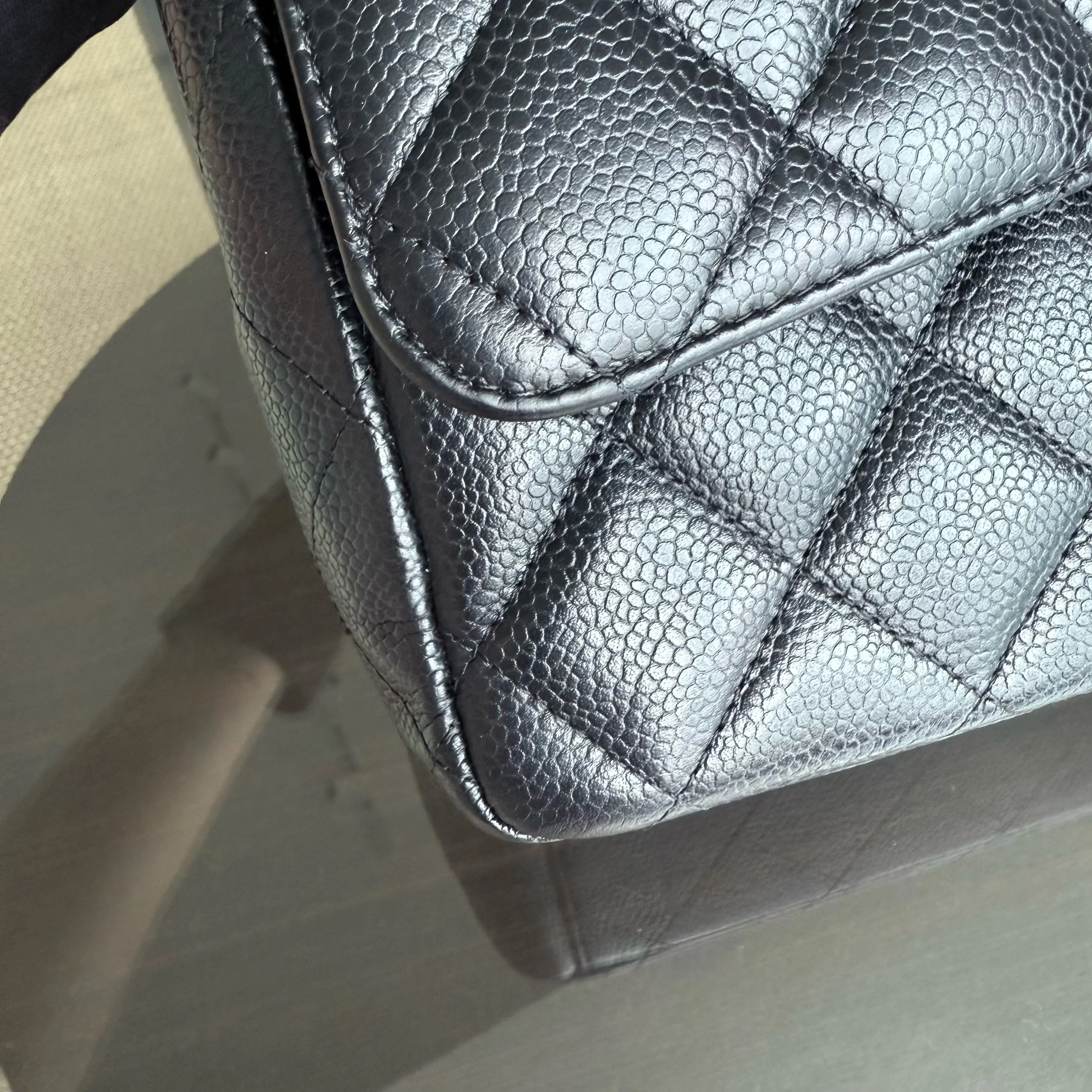 Chanel Classic Flap Maxi - Caviar Double Flap 33CM Quilted Black Gold Hardware Series 15