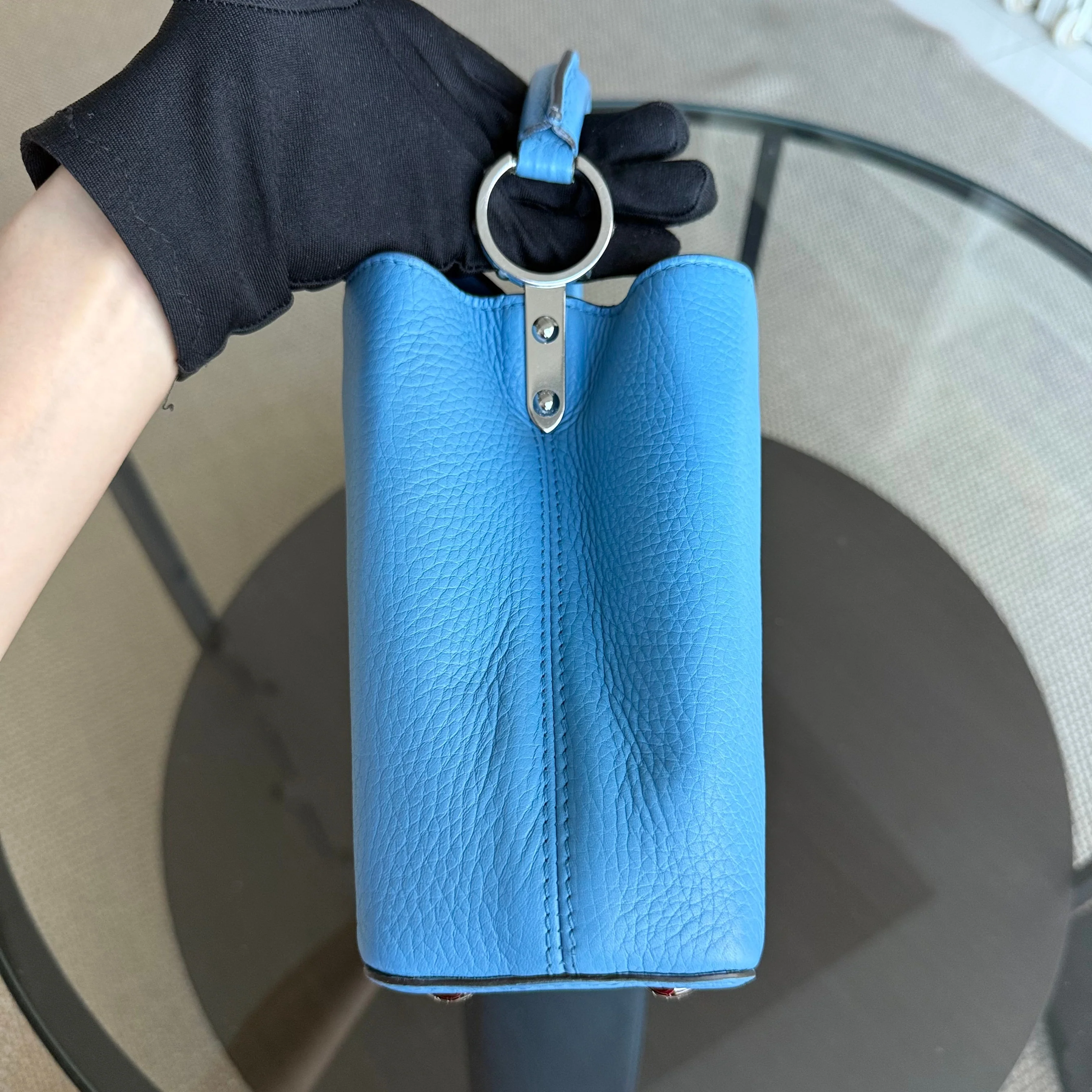 Louis Vuitton Capucines BB - Caviar Silver Hardware Blue Silver Hardware