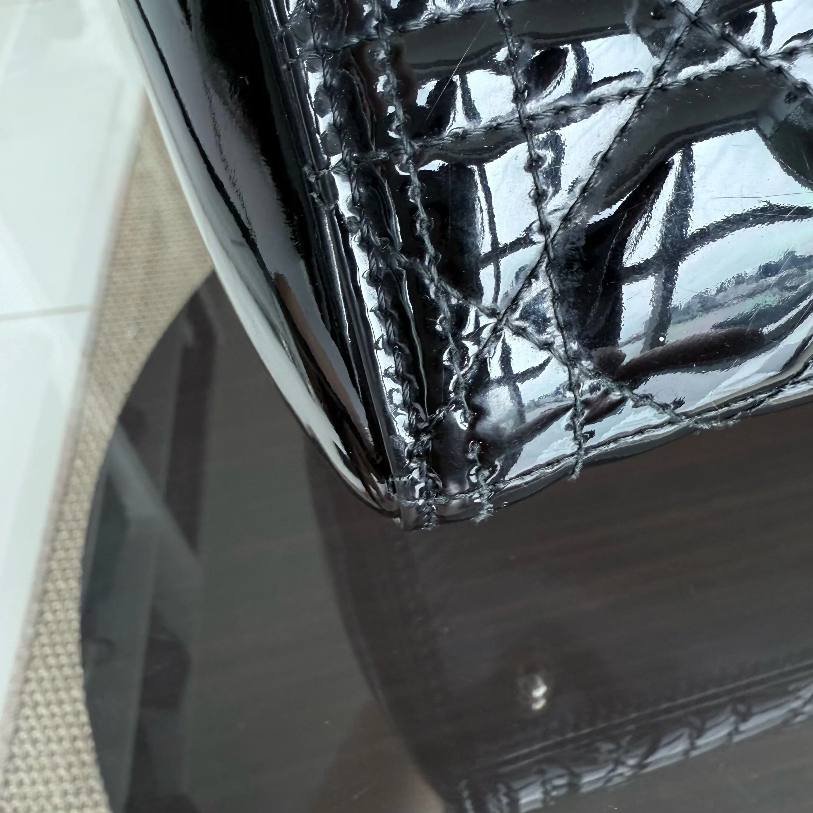 Dior Lady Large - Patent Calfskin Black Gold Hardware NO STRAP