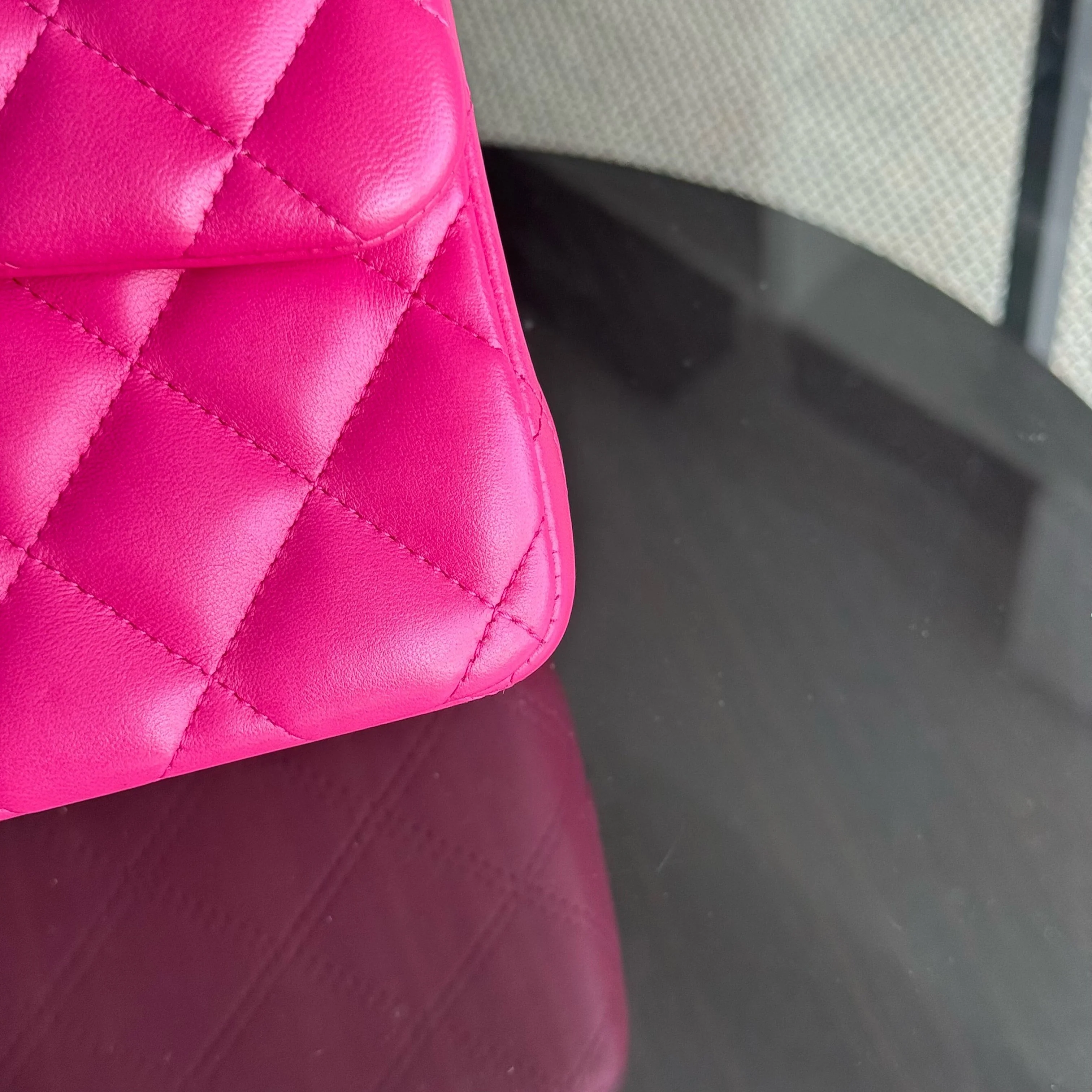 Chanel Classic Flap Jumbo - Double Flap 30CM Quilted Lambskin Pink Silver Hardware Series 19