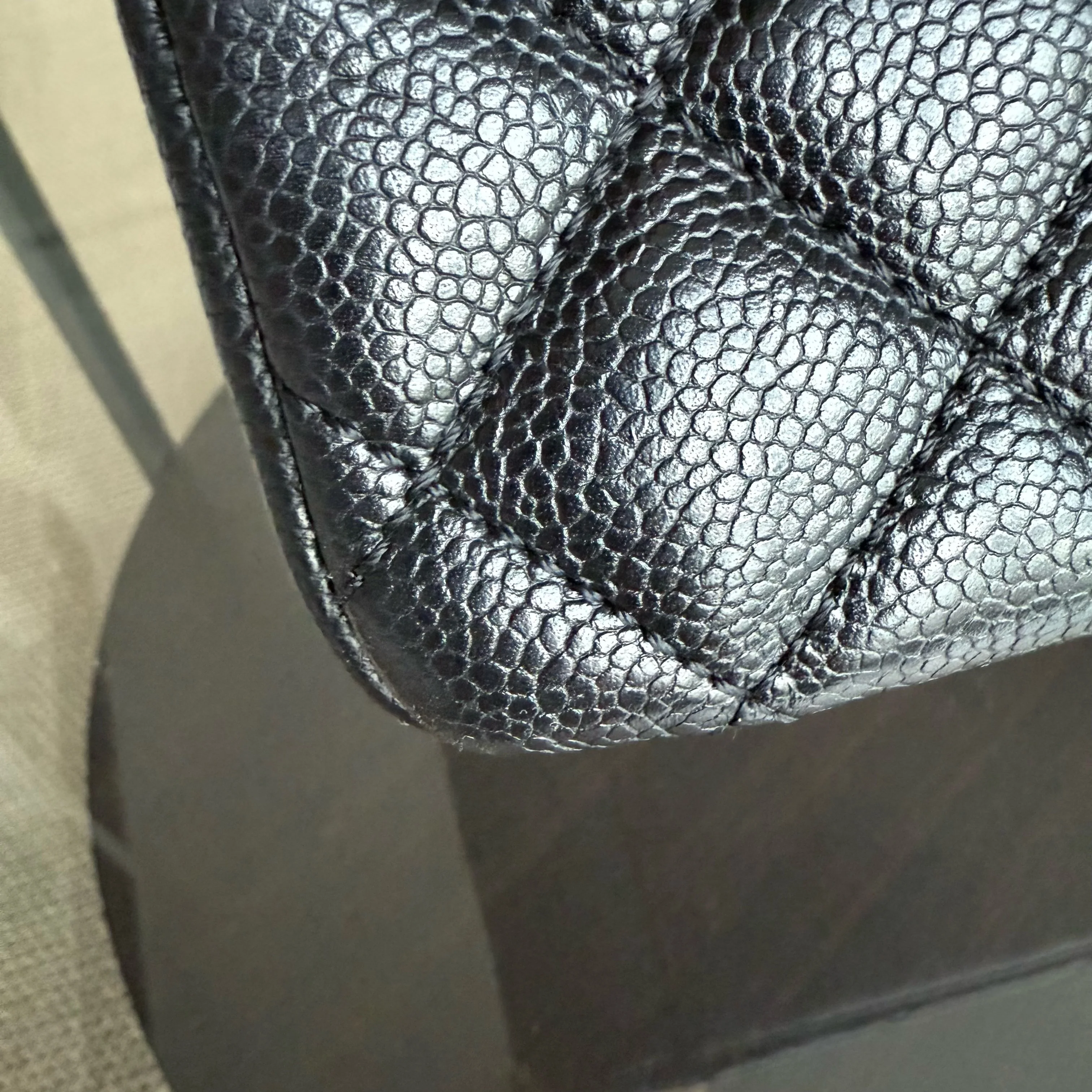 Chanel GST Grand Shopping Tote - Caviar Quilted Grained Calfskin Black Silver Hardware