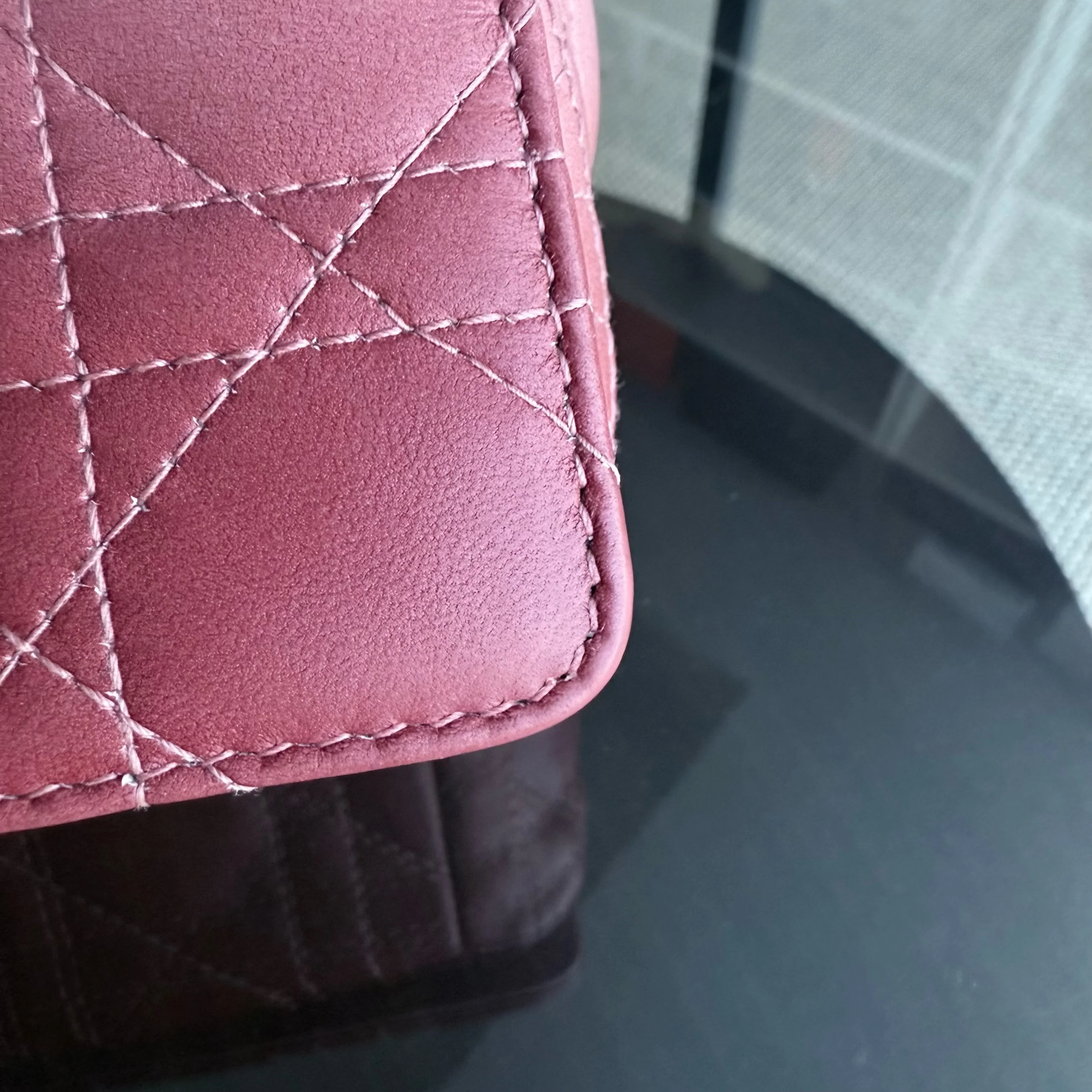 Dior Caro Small - Cannage Calfskin Bicolor Pink Gold Hardware 20CM