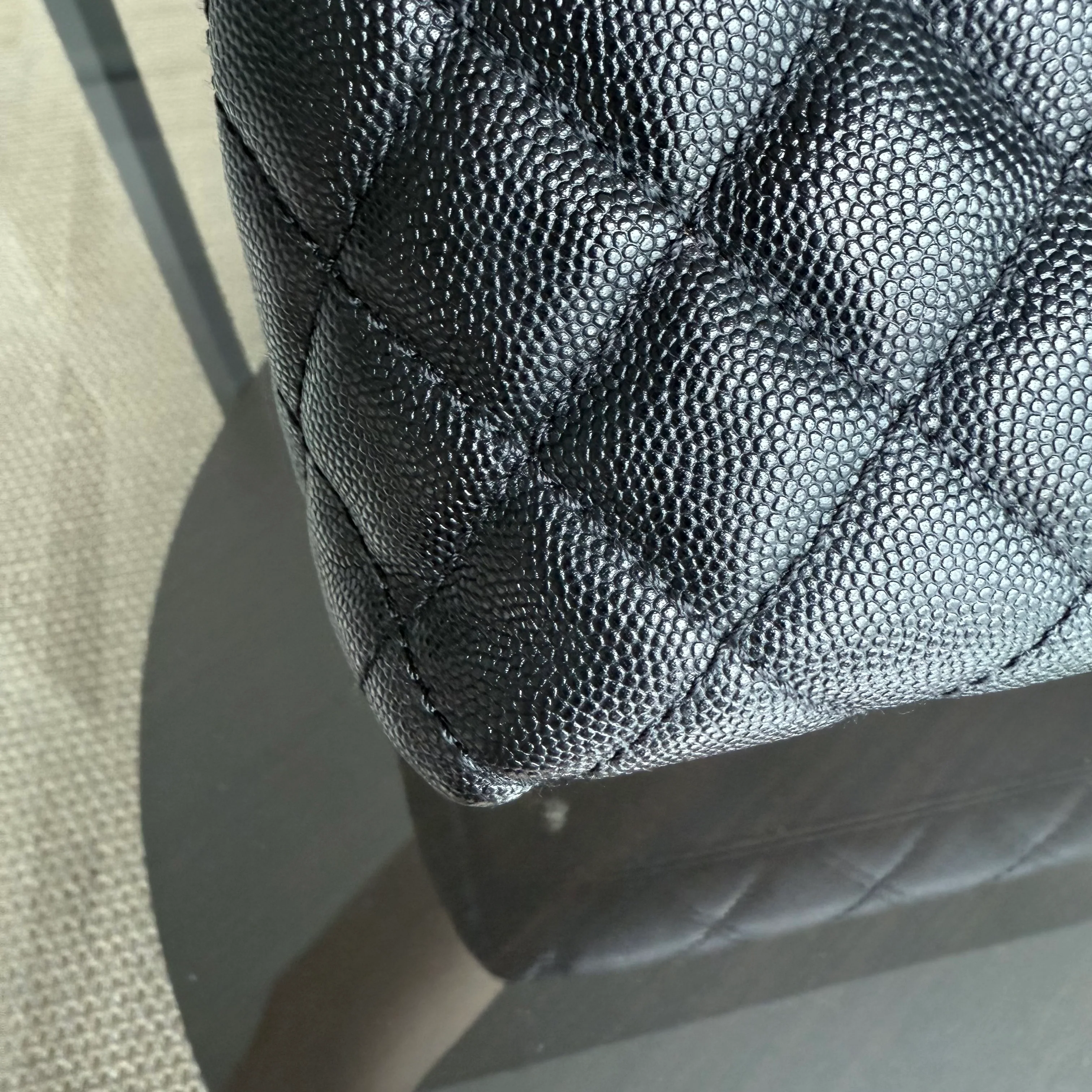 Chanel Coco Handle Large - Caviar 34CM Quilted Black Ruthenium Silver Hardware Series 23