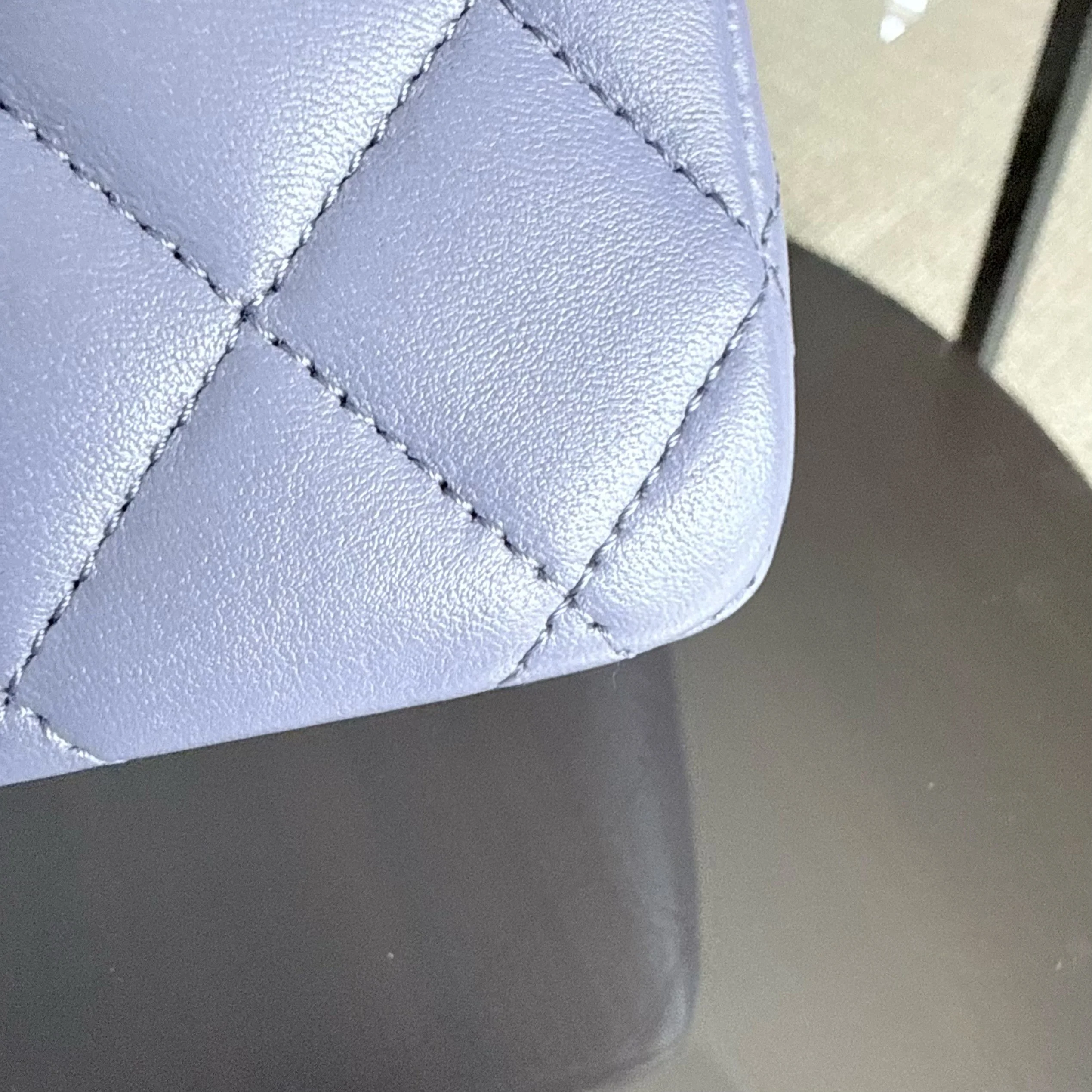 Chanel Classic Flap Medium - 25CM Quilted Lambskin Lavender Silver Hardware Series 15