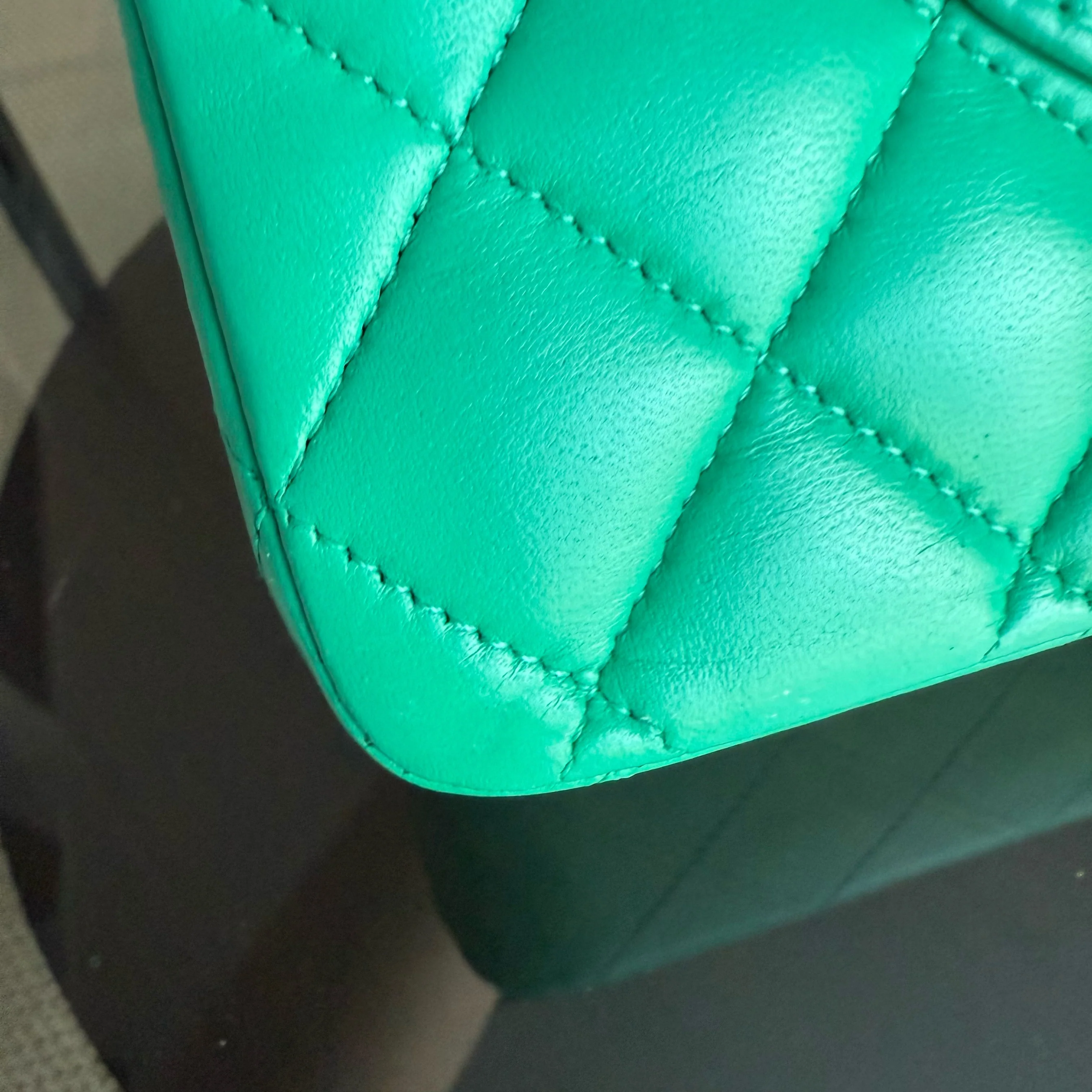 Chanel Classic Flap Medium - 25CM Quilted Lambskin Light Green Silver Hardware Series 16