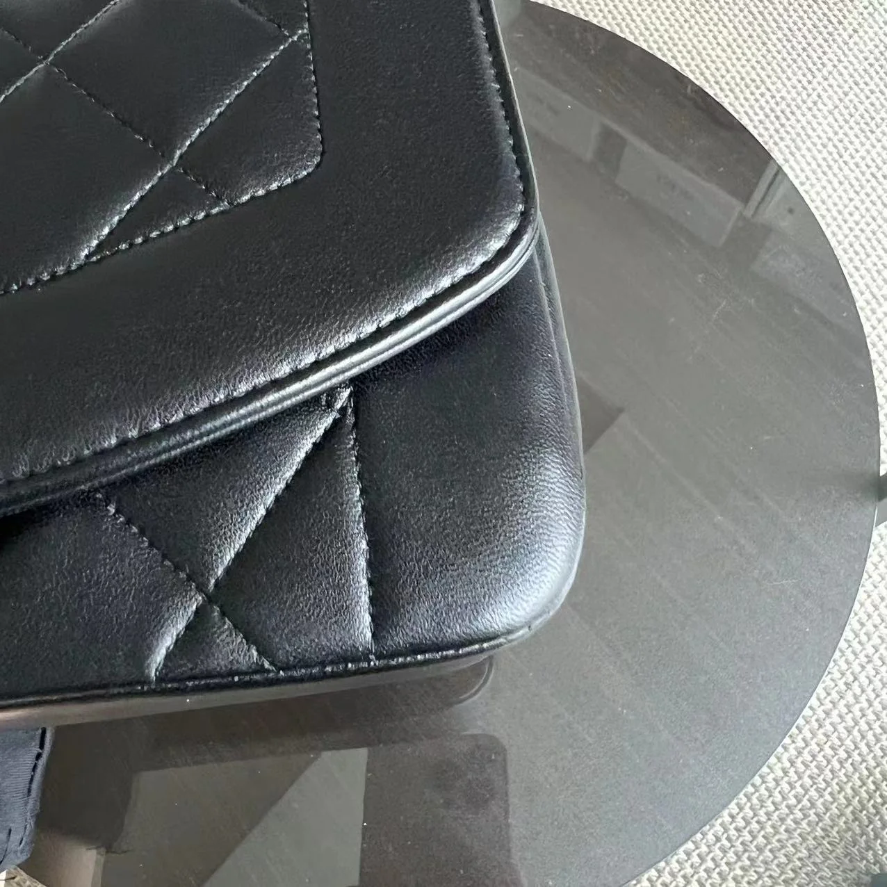 Small Diana Vintage Quilted Lambskin Black 24K Golden Hardware Series 4