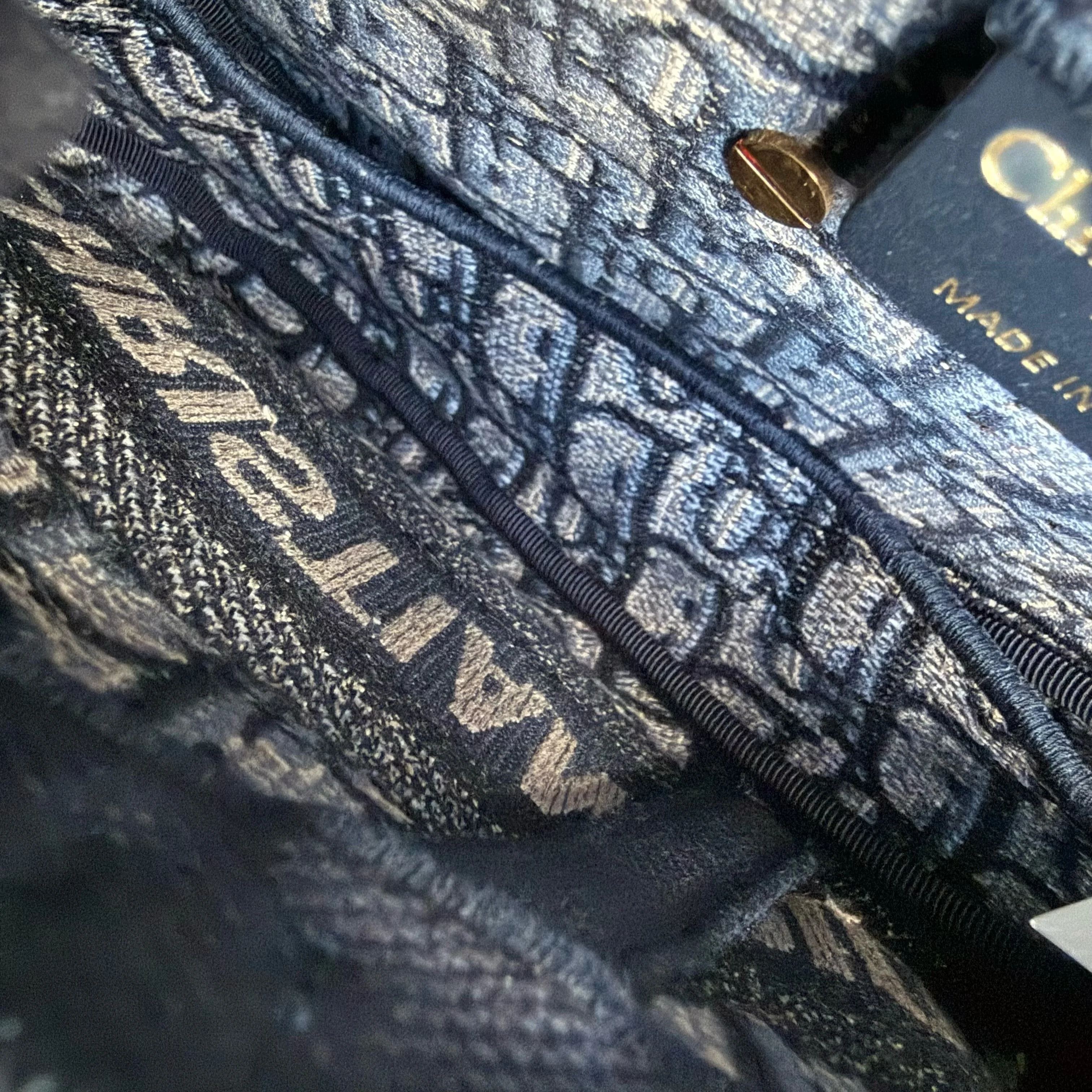 Dior Saddle Medium - Oblique Canvas Monogram Dark Blue Gold Hardware