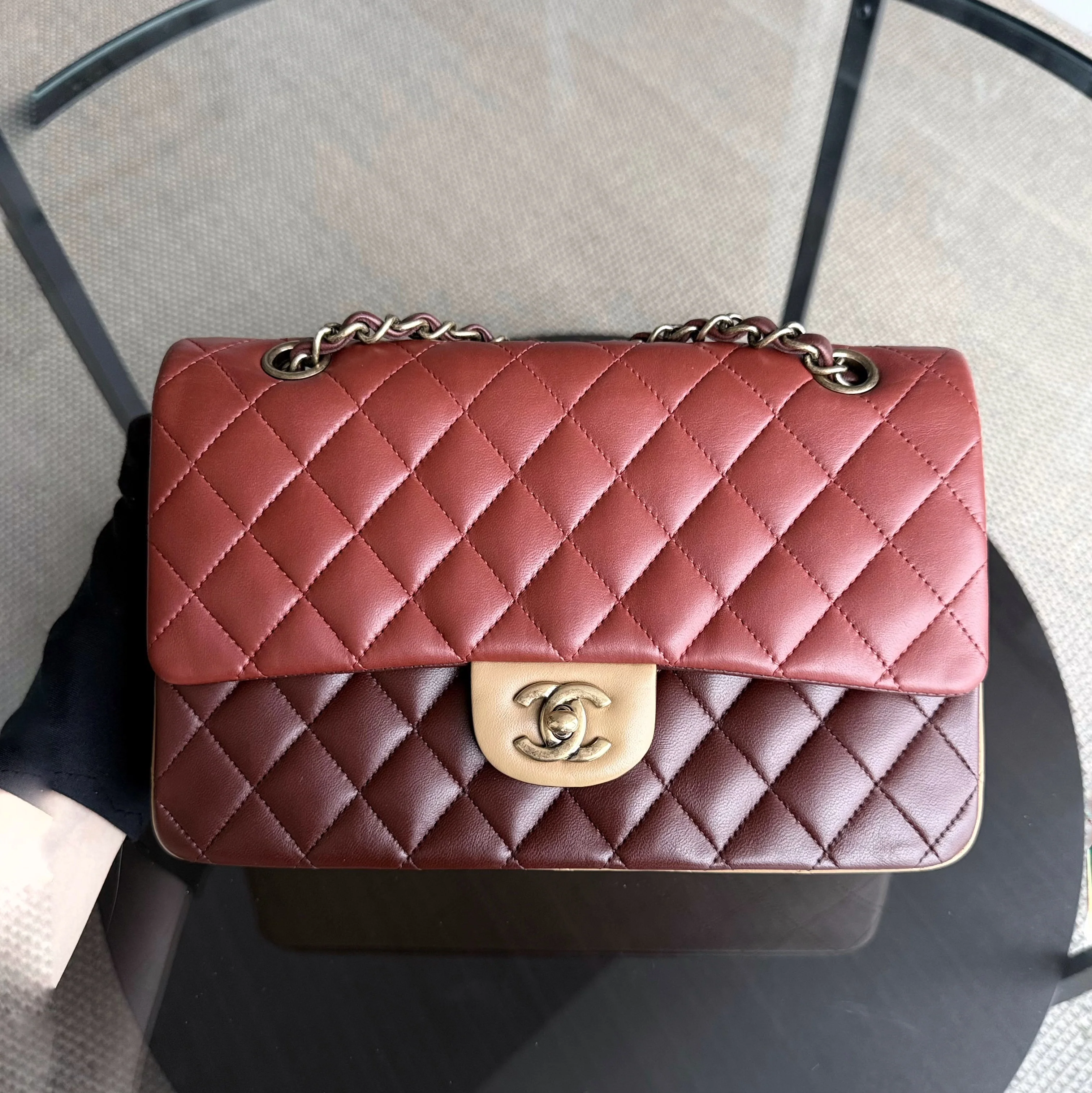 Chanel Classic Flap Medium - 25CM Quilted Lambskin Tri-Colo Gold Hardware Series 18