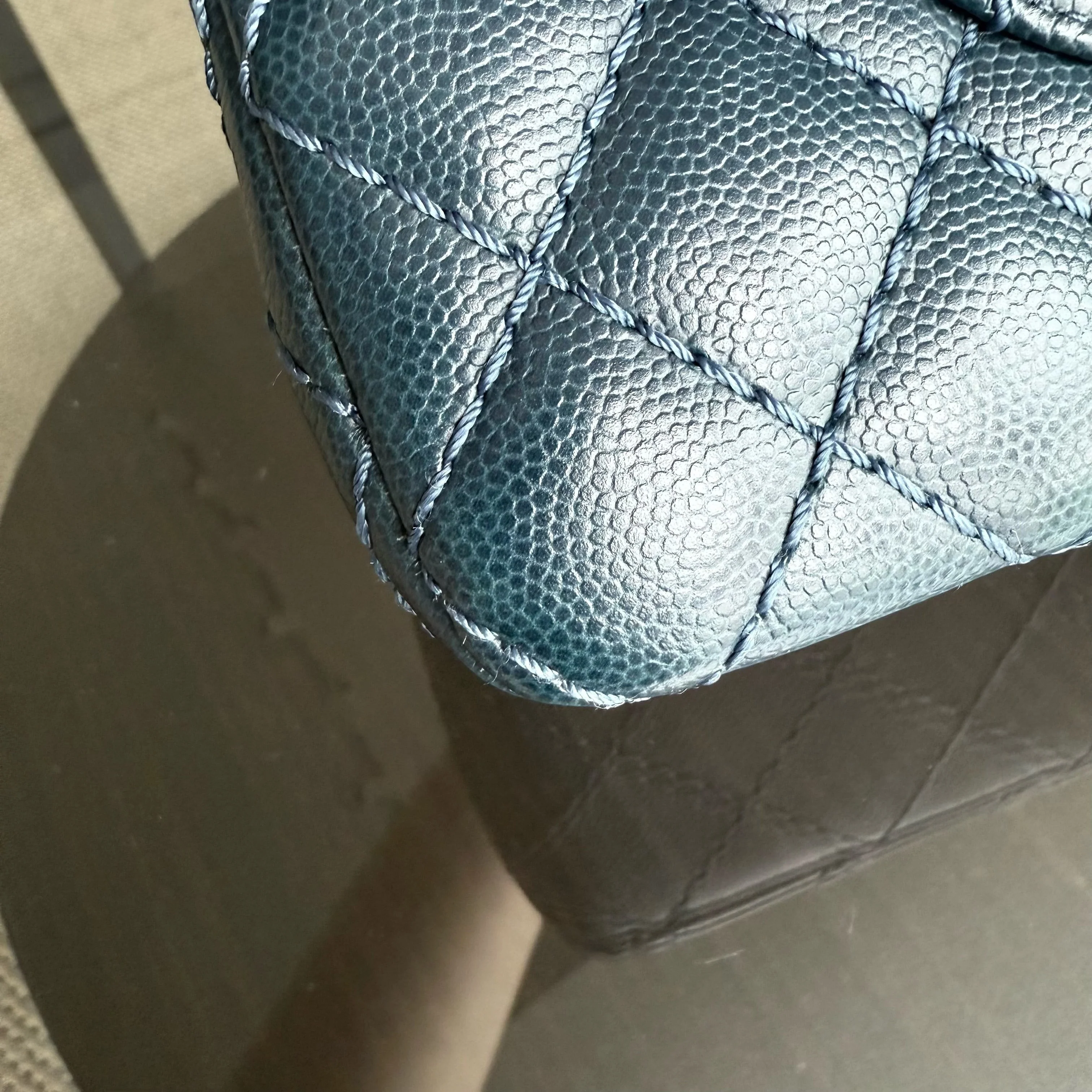 Chanel Classic Flap Medium - Caviar 25CM Quilted Dark Blue Silver Hardware Series 23