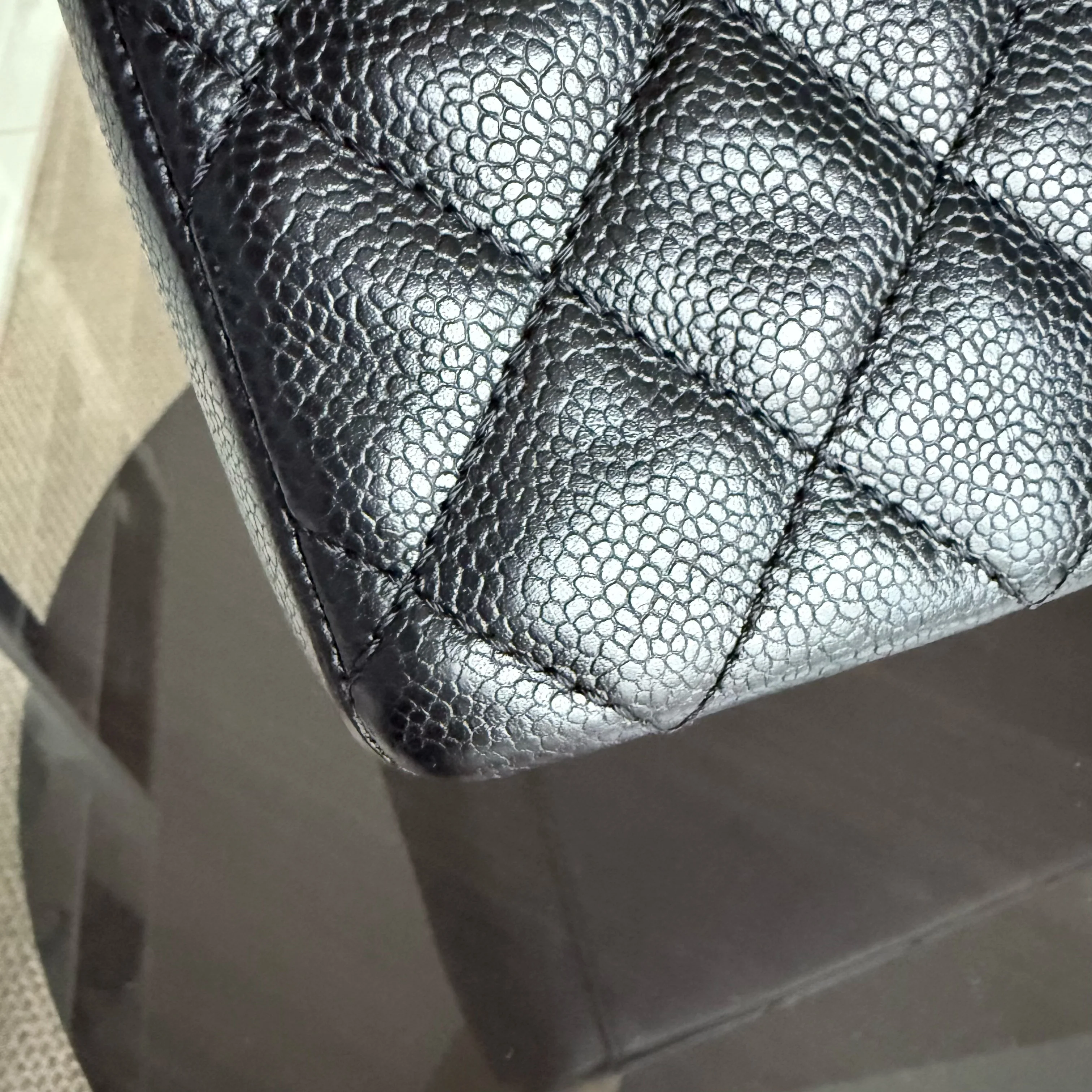 Chanel GST Grand Shopping Tote - Caviar Quilted Grained Calfskin Black Silver Hardware Series 19