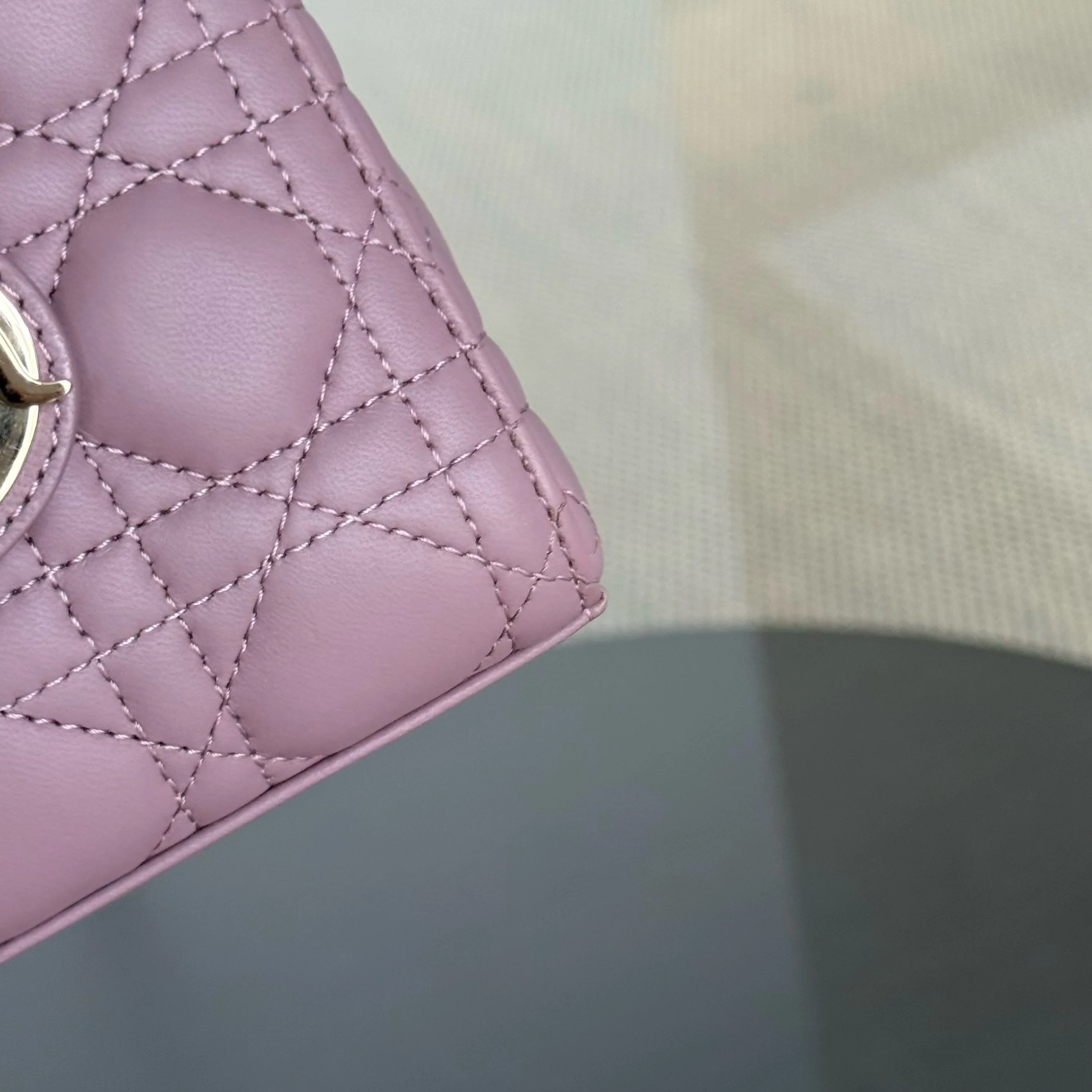 Dior D-Joy Small Lady - Cannage Lambskin Pink Gold Hardware