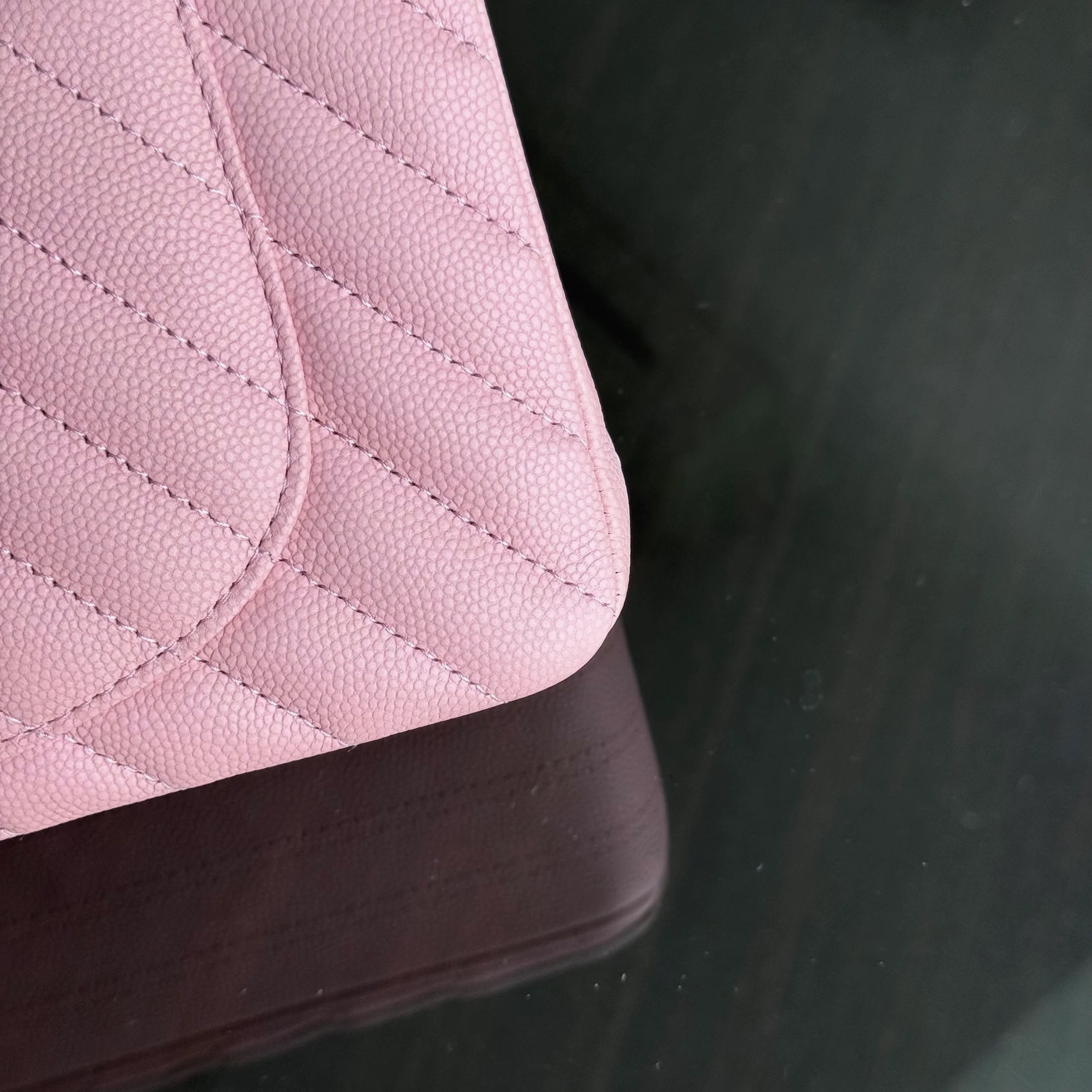 Chanel Classic Flap Small - Caviar 23CM Chevron Light Pink Gold Hardware Series 28