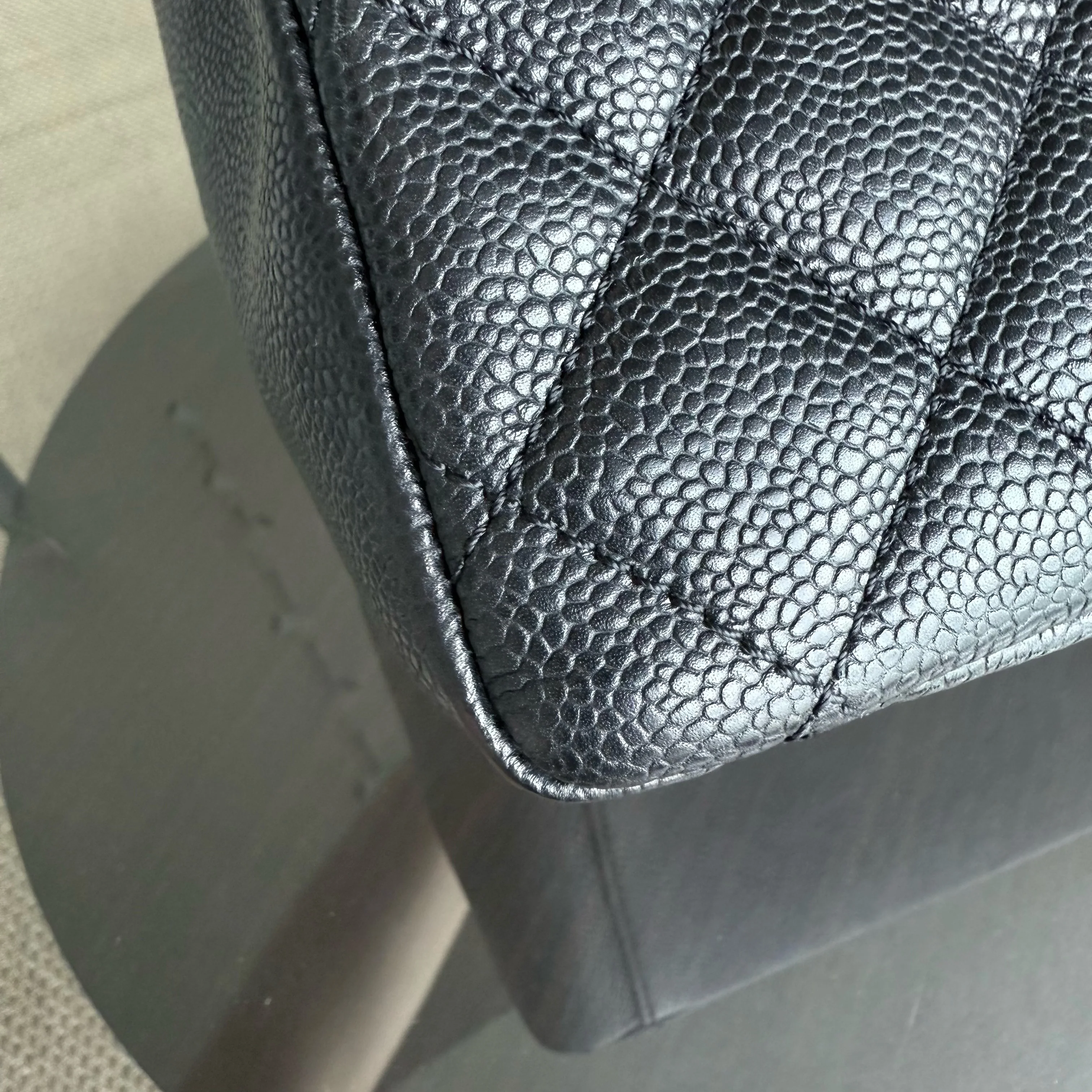 Chanel GST Grand Shopping Tote - Caviar Quilted Black Silver Hardware Series 12