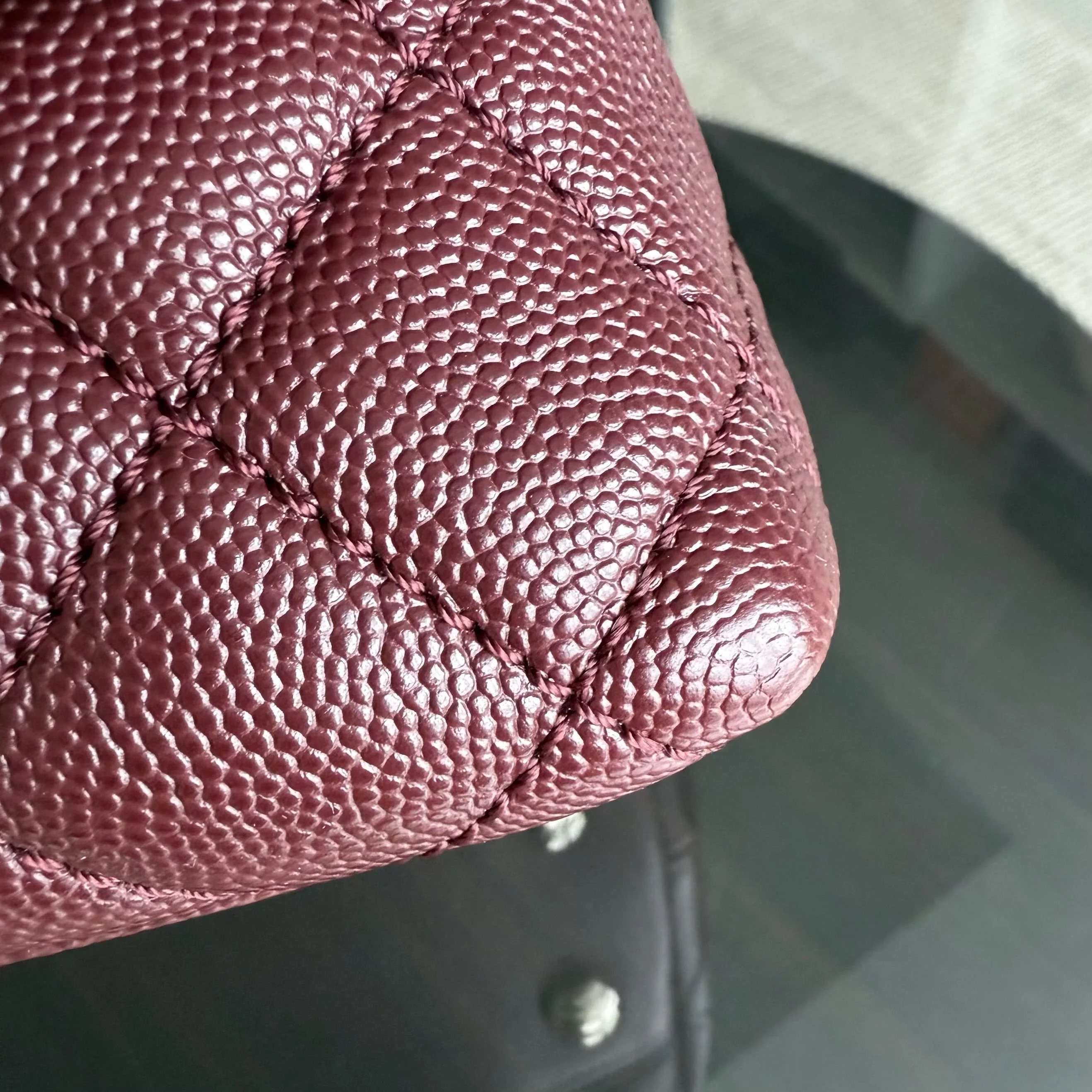 Chanel Coco Handle Small - Caviar Quilted Grained Calfskin Dark Red Burgundy Gold Hardware Series 30