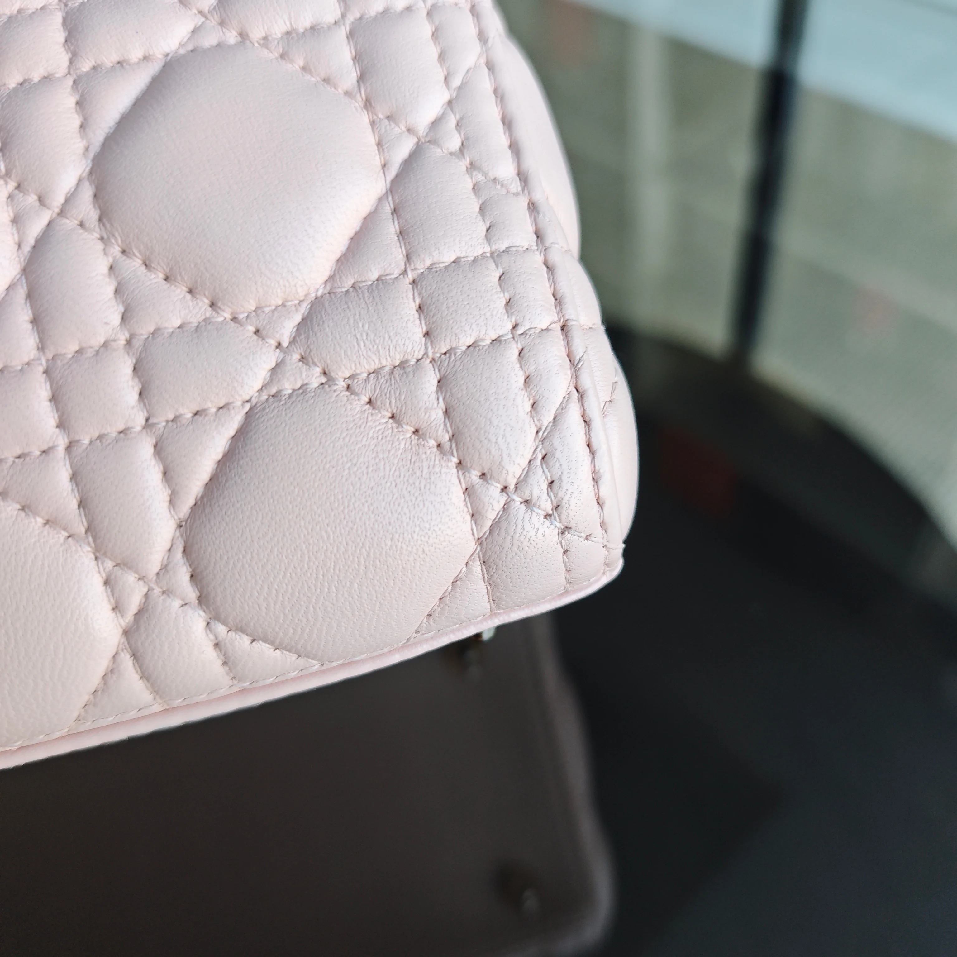 Dior Lady Medium - Cannage Lambskin Sakura Pink Gold Hardware NO STRAP