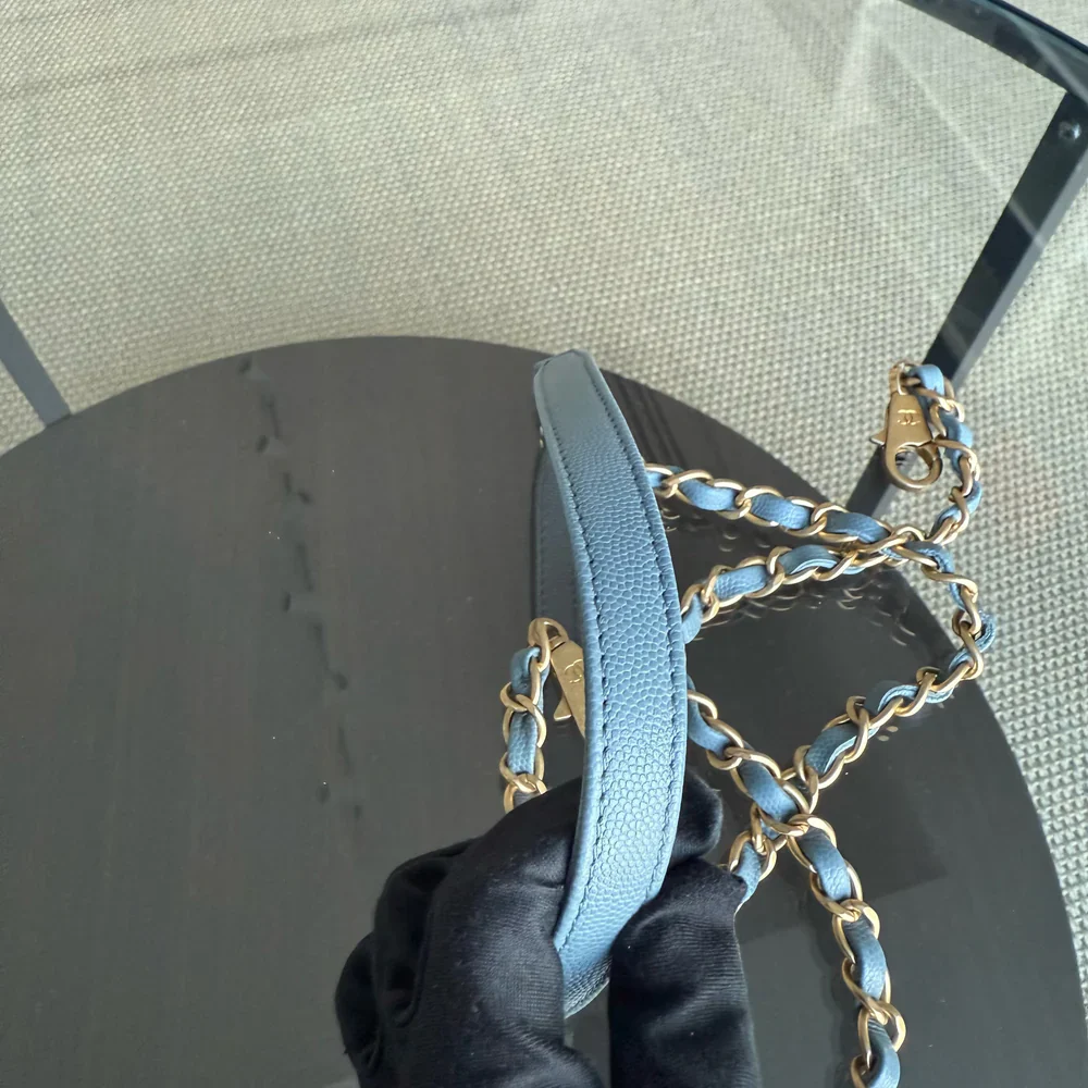 Chanel Coco Handle Medium - Caviar 29CM Quilted Sky Blue Gold Hardware Series 27