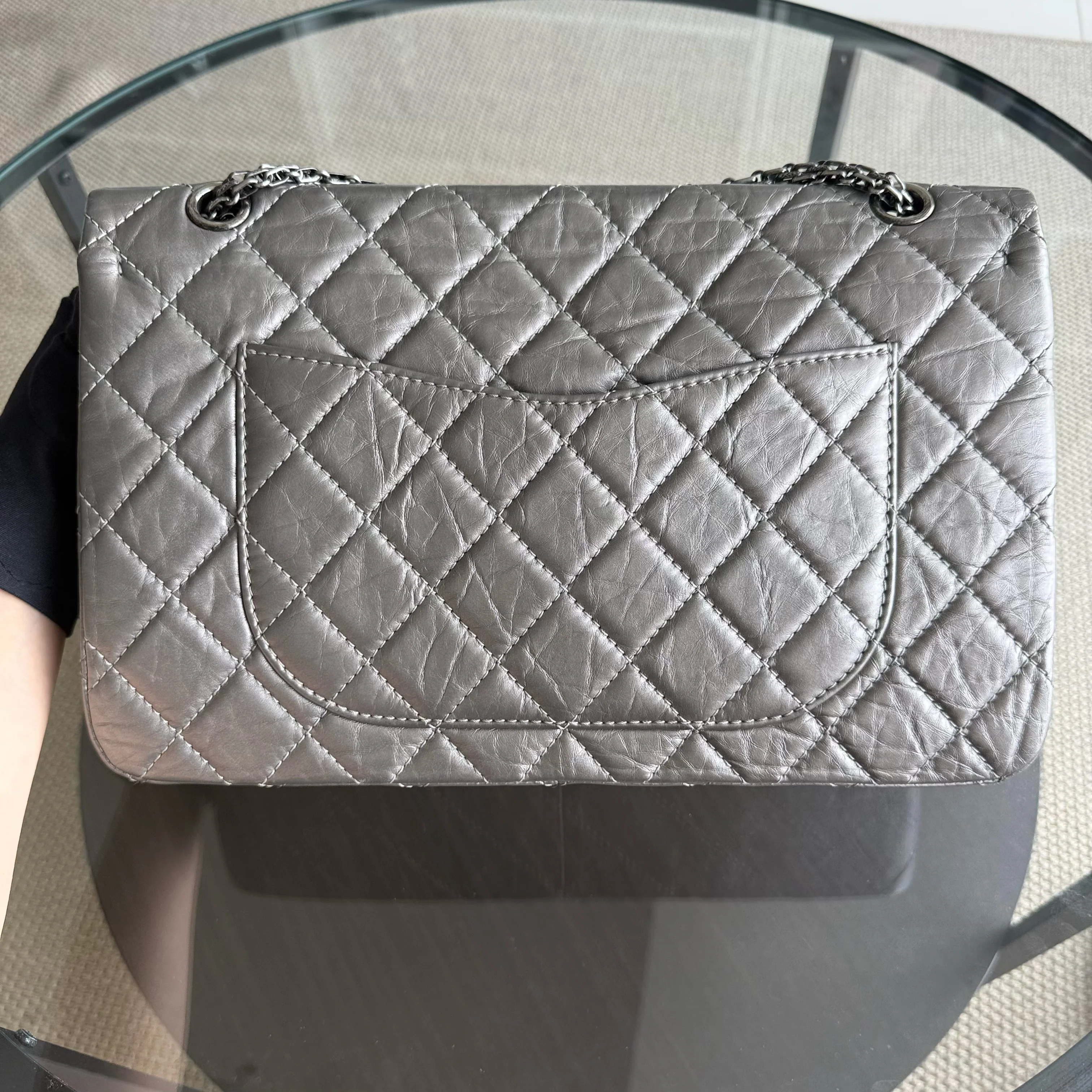 Chanel 2.55 Reissue 227 Large - Quilted Aged Calfskin Silver Ruthenium Silver Hardware Series 14
