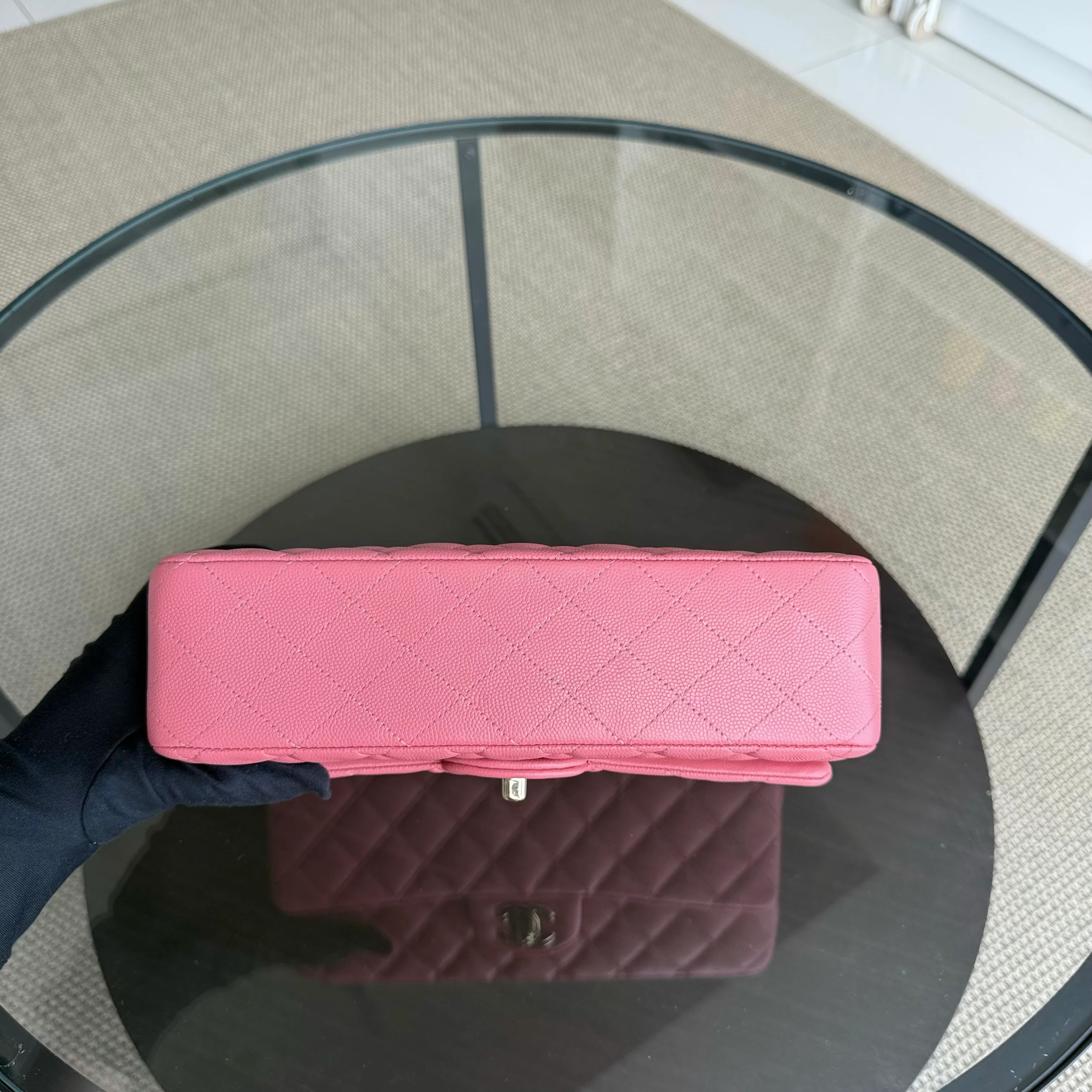 Chanel Classic Flap Medium - Caviar 25CM Quilted Grained Calfskin Pink Gold Hardware Series 28