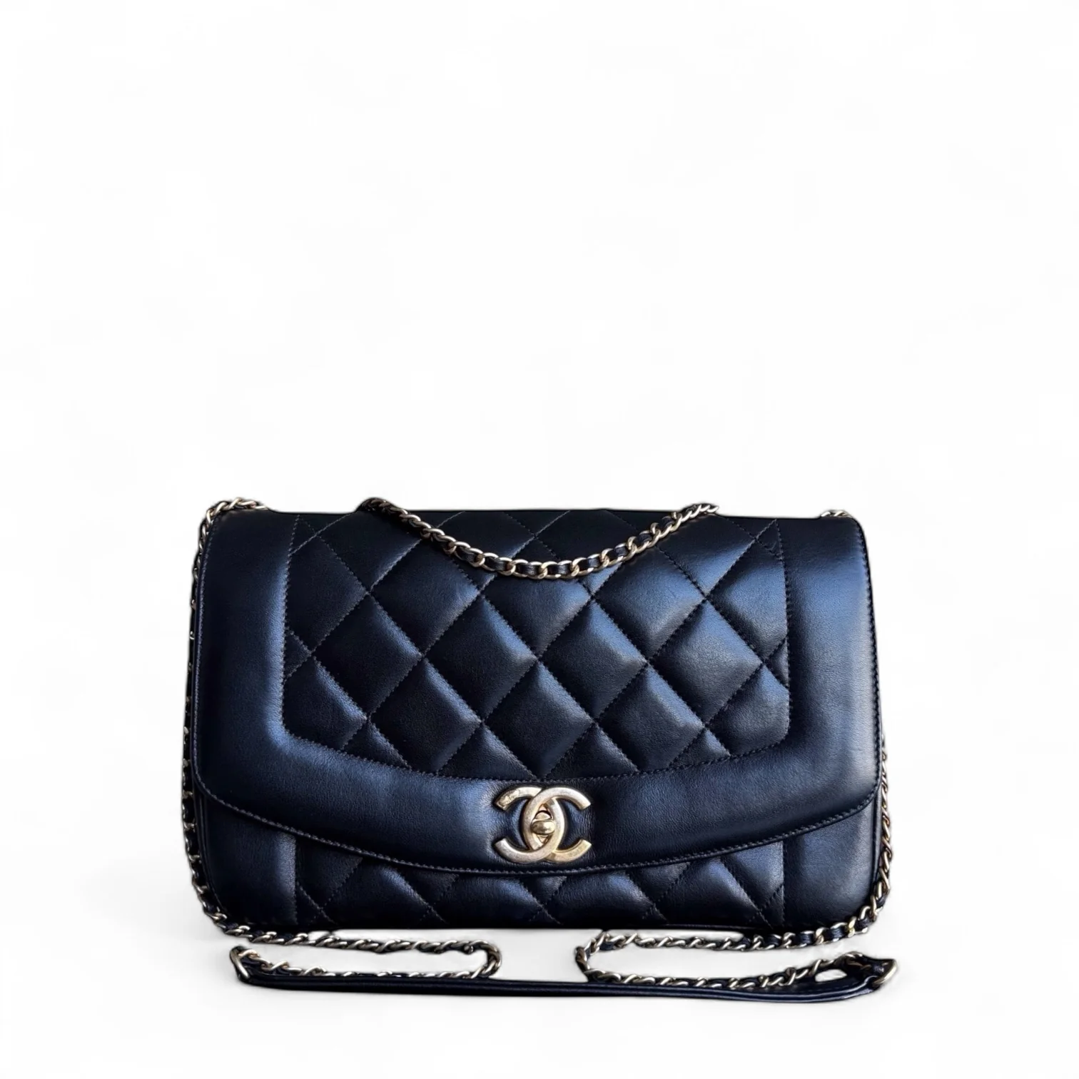 Chanel Diana Reissue - Quilted Lambskin 28CM Black Gold Hardware Series 20