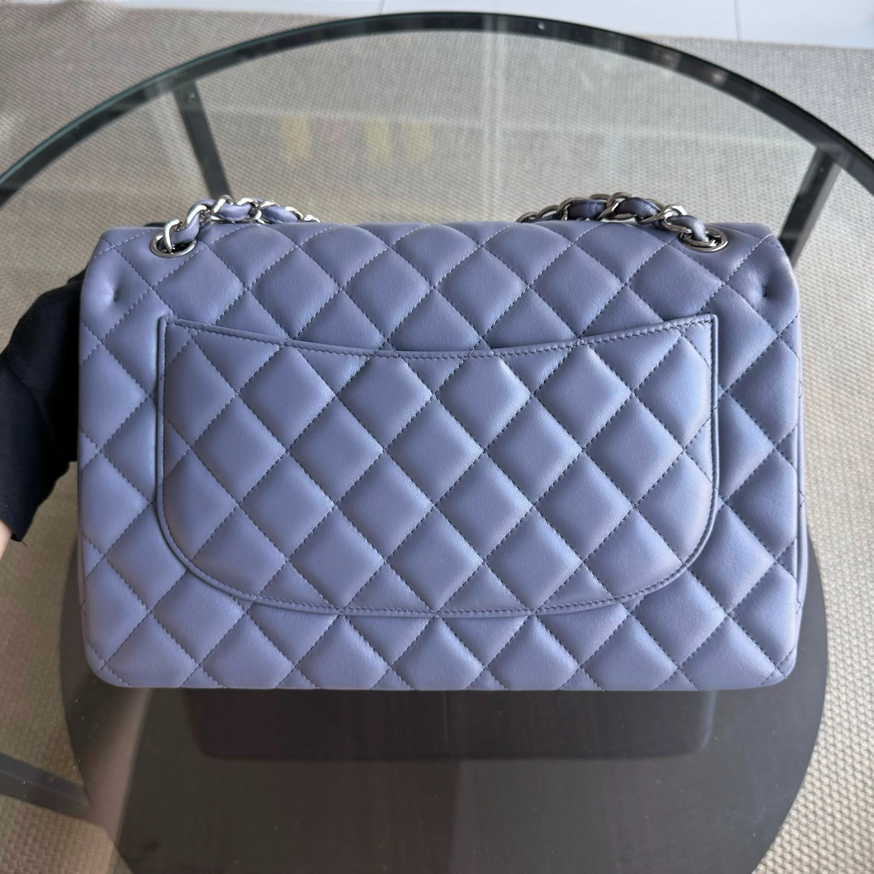 Chanel Classic Flap Jumbo - Double Flap 30CM Quilted Lambskin Lavender Silver Hardware Series 15
