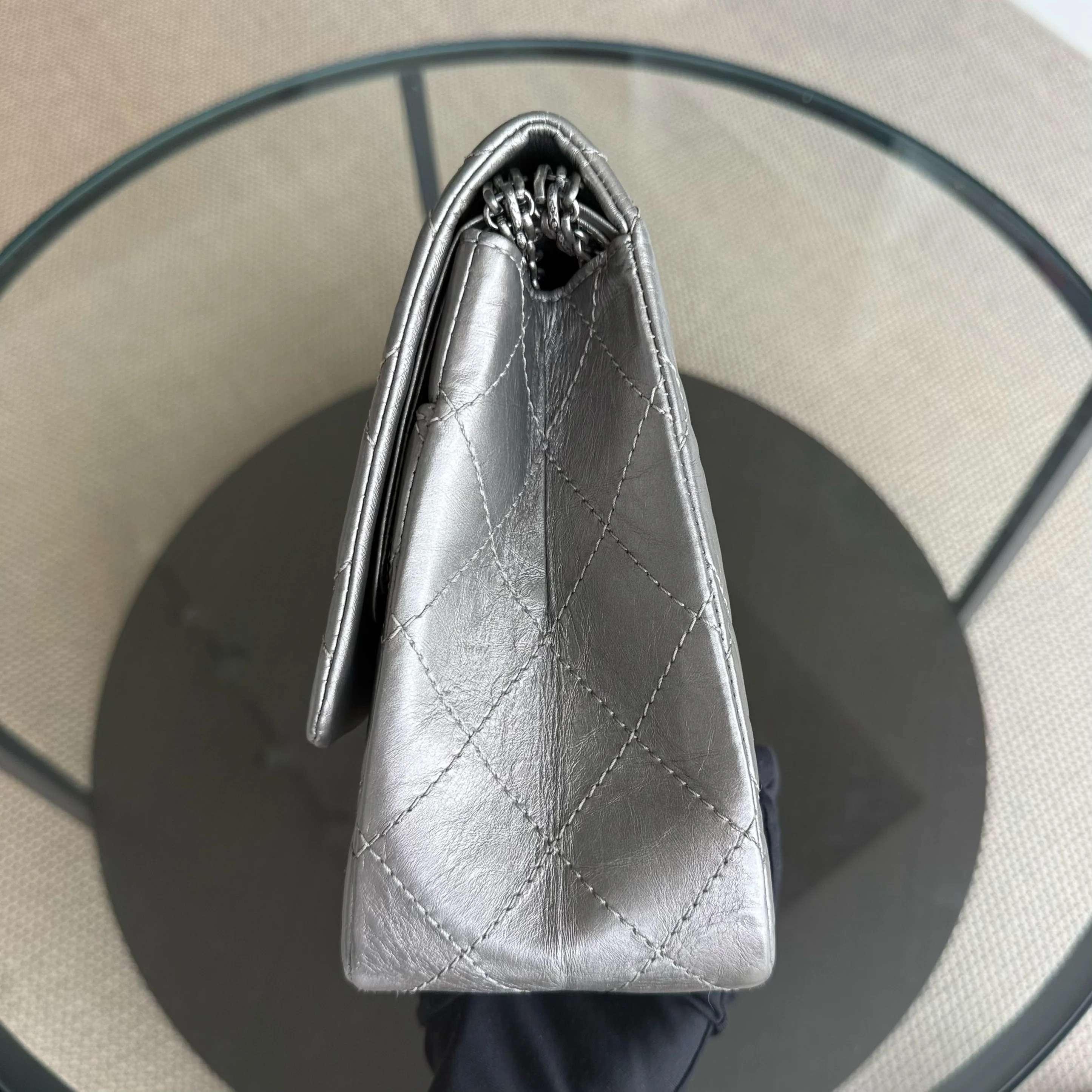 Chanel 2.55 Reissue 227 Large - Quilted Aged Calfskin Silver Ruthenium Silver Hardware Series 14