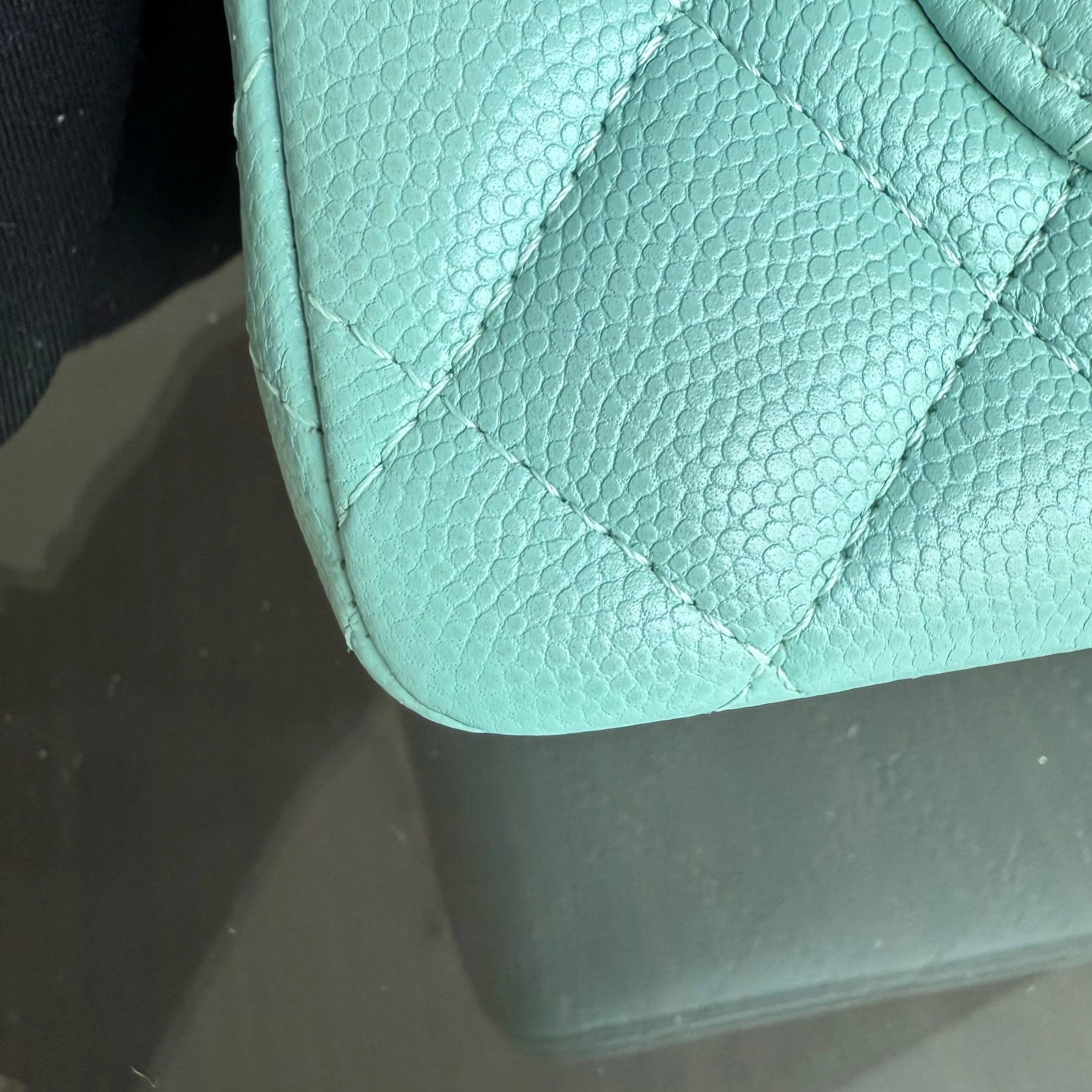 Chanel Classic Flap Small - Caviar 23CM Quilted Tiffany Blue Gold Hardware Series 29