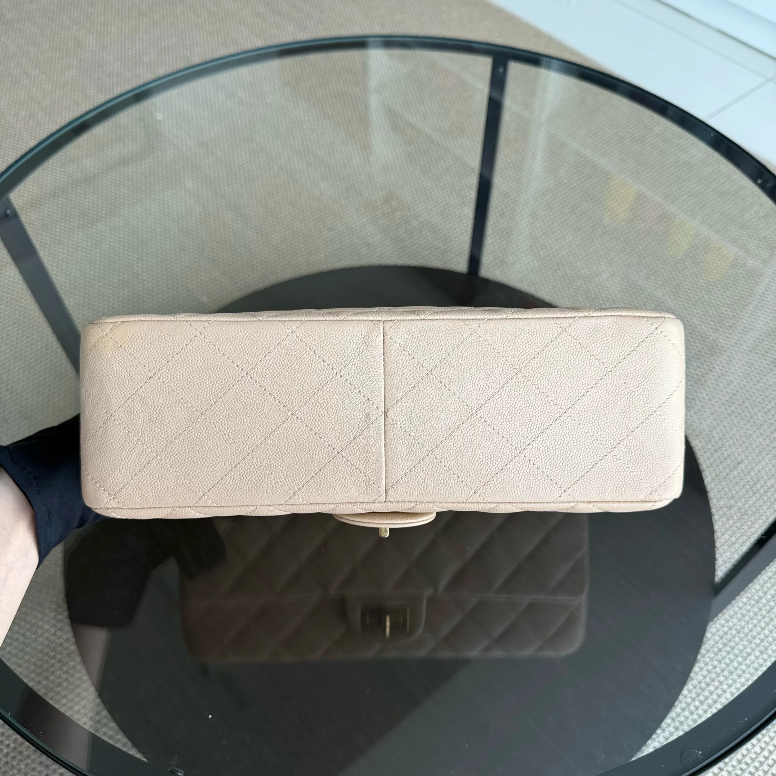 Chanel 2.55 Reissue 226 - Caviar Quilted Grained Calfskin Beige Gold Hardware Series 23