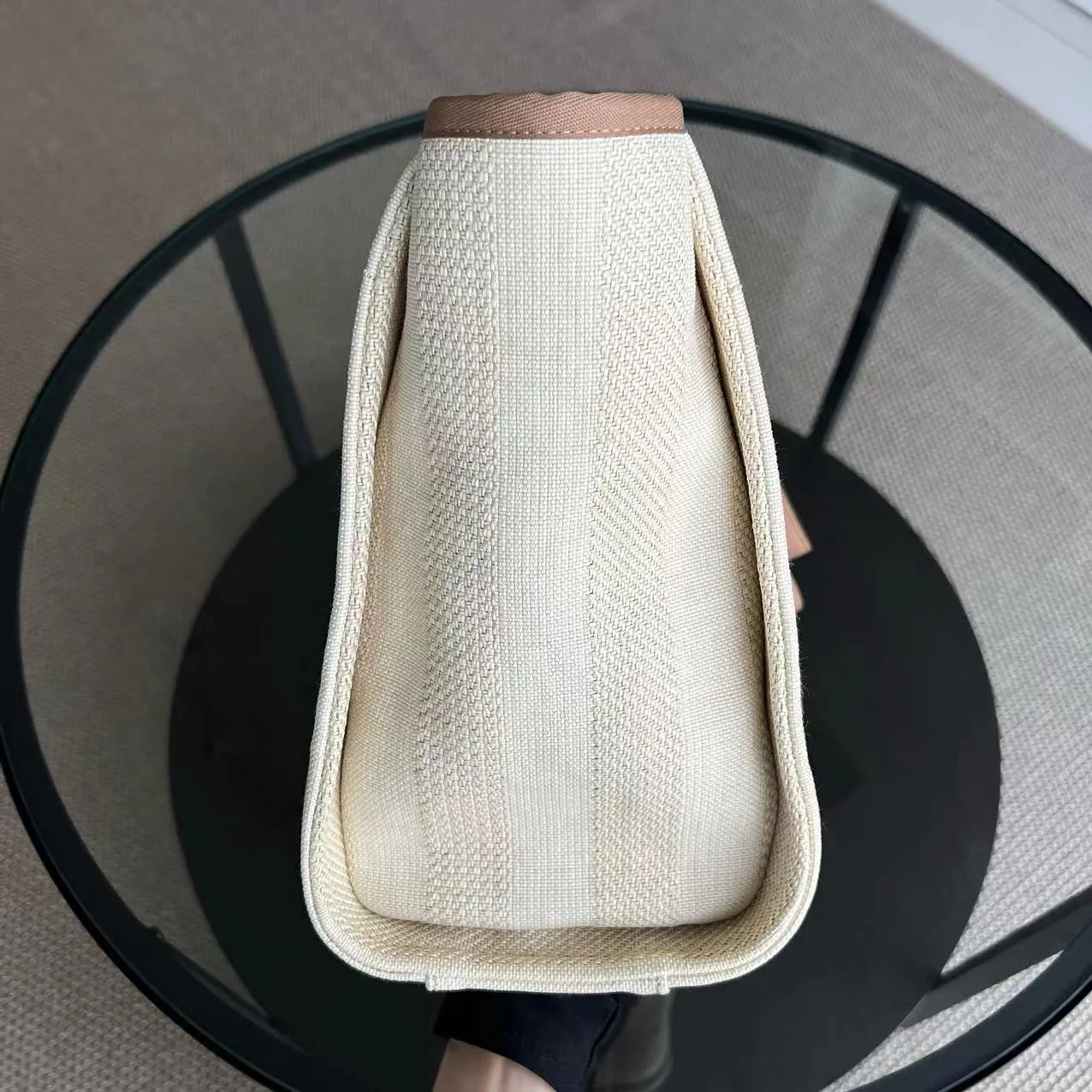 Chanel Deauville Small - Tote Yellow Canvas Silver Hardware 29